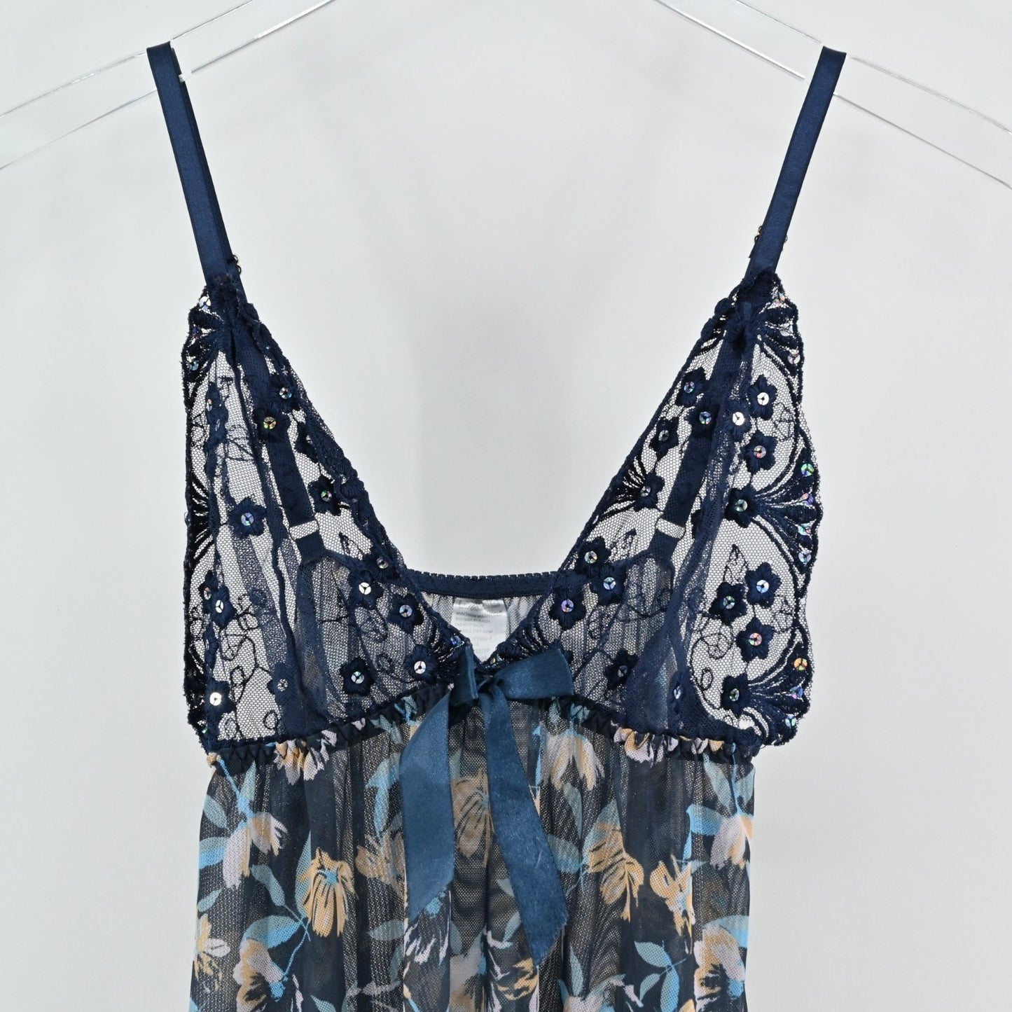 Carrie Amber Babydoll Lace Top Size S Dark Romantic Fairygrunge Floral Sheer Y2k