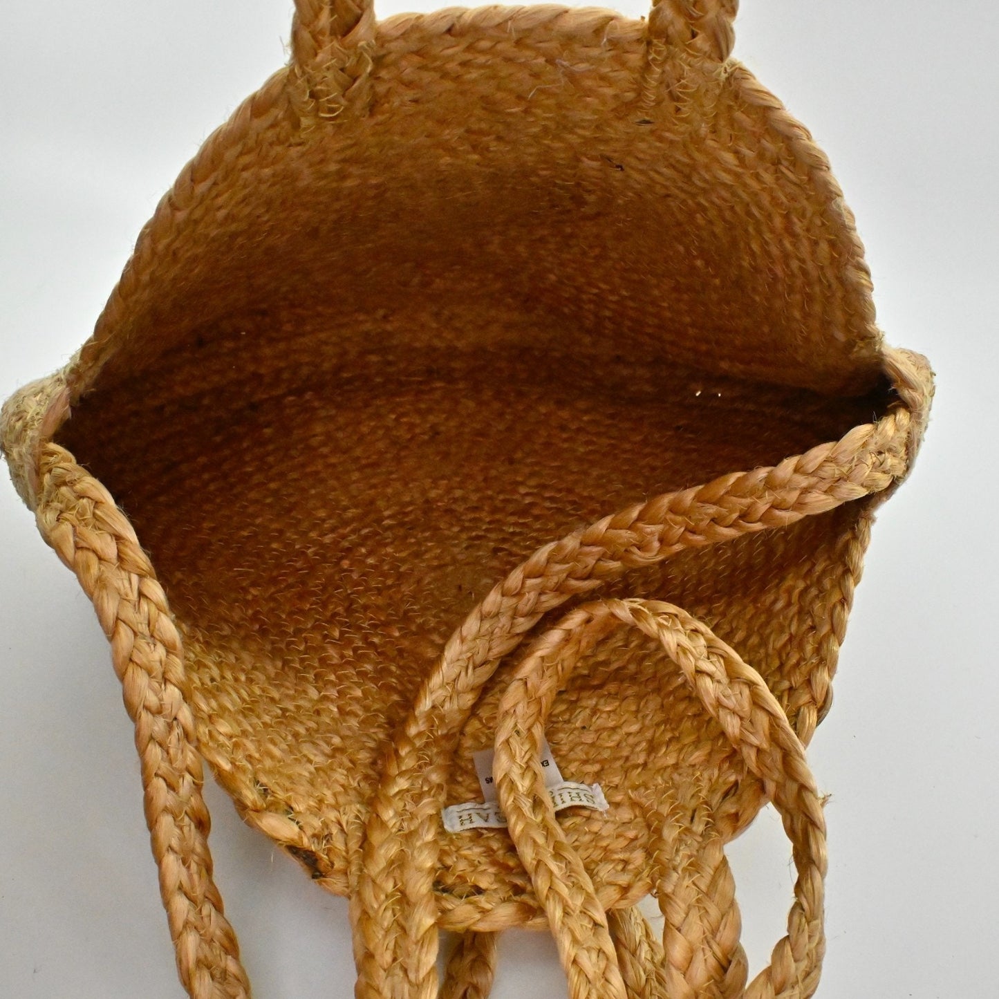 Shiraleah Natural Woven Jute Bag Pink Escape Vacation Beach Casual Circle Tote