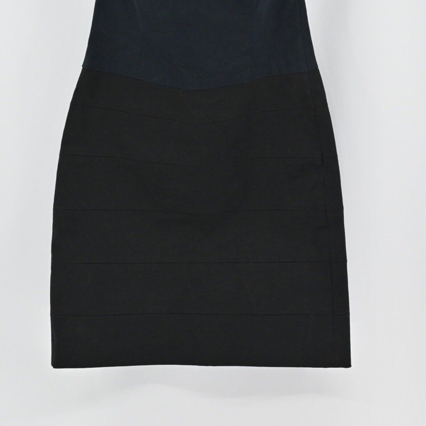 THEORY Dress Womens Size 2 Trela Strapless Mini Cocktail Blue Black Colorblock