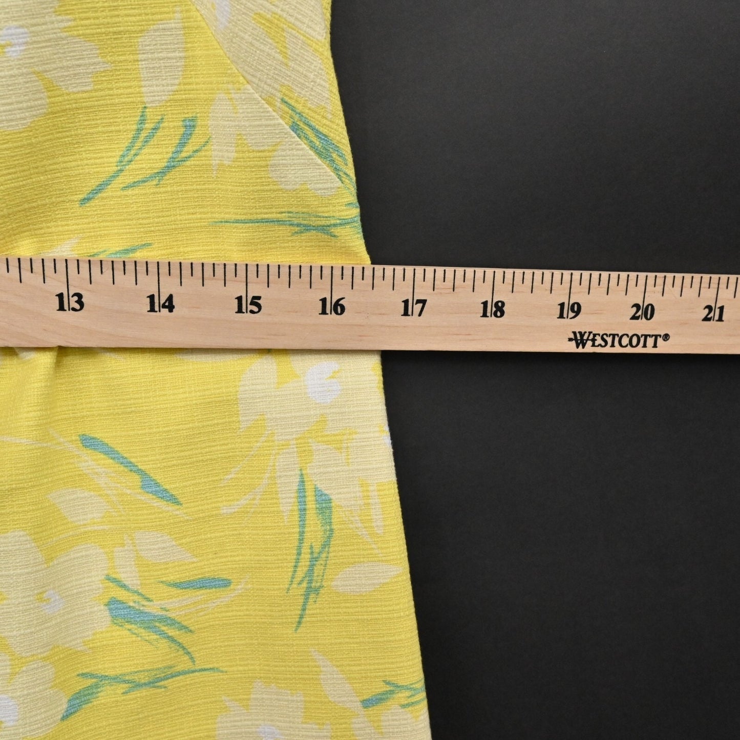 ELIZA J Yellow Shift Dress Size 6 Sleeveless White Lace Trim Floral Print Preppy