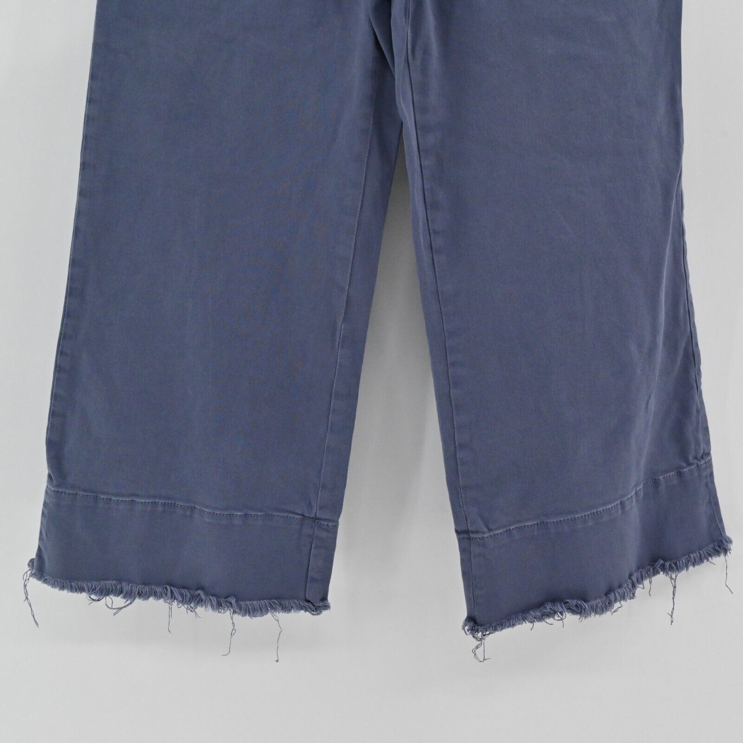 PEACE LOVE WORLD Jeans Womens Sz 8 Cropped Wide Leg Twill Blue Denim Zip Pockets