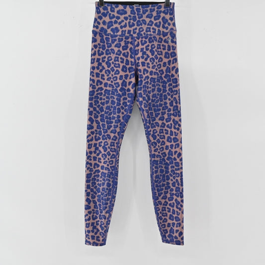 GOOD AMERICAN Womens Animal Print Leggings Size S Tonal Blue Purple Athleisure