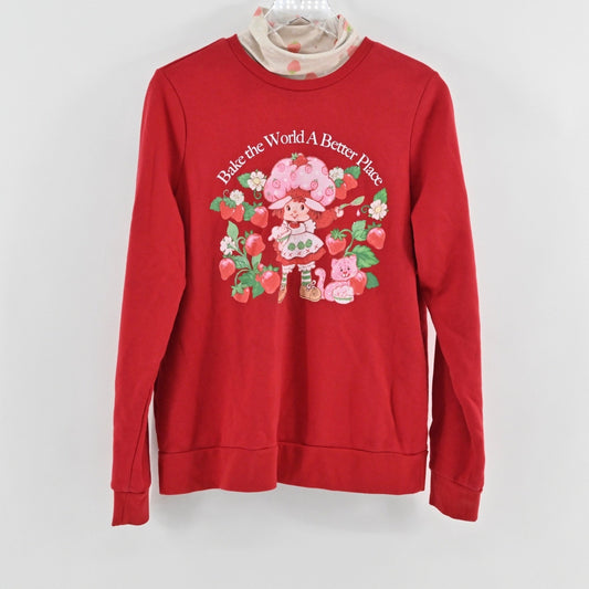 BoxLunch Strawberry Shortcake Sweater Size M Turtleneck Crewneck Nostalgic Retro