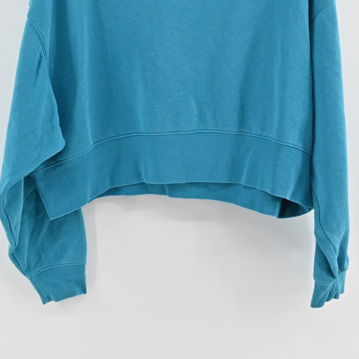 Nike Womens Phoenix Fleece Crewneck Sweatshirt Size XS Blue Cropped Athleisure