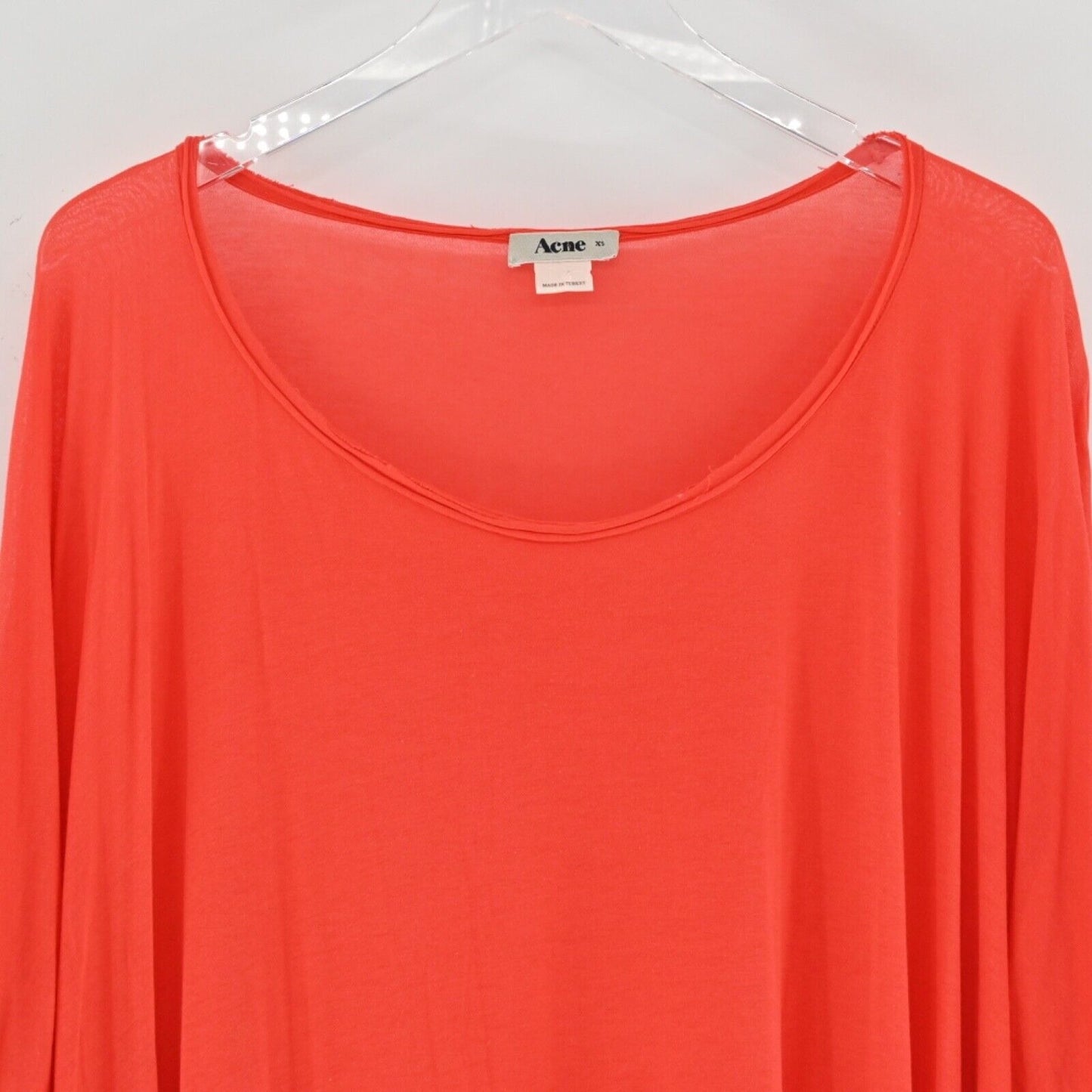 ACNE STUDIOS Top Womens Size XS Zorah T Shirt Red Silk Blend Oversized Bohemian