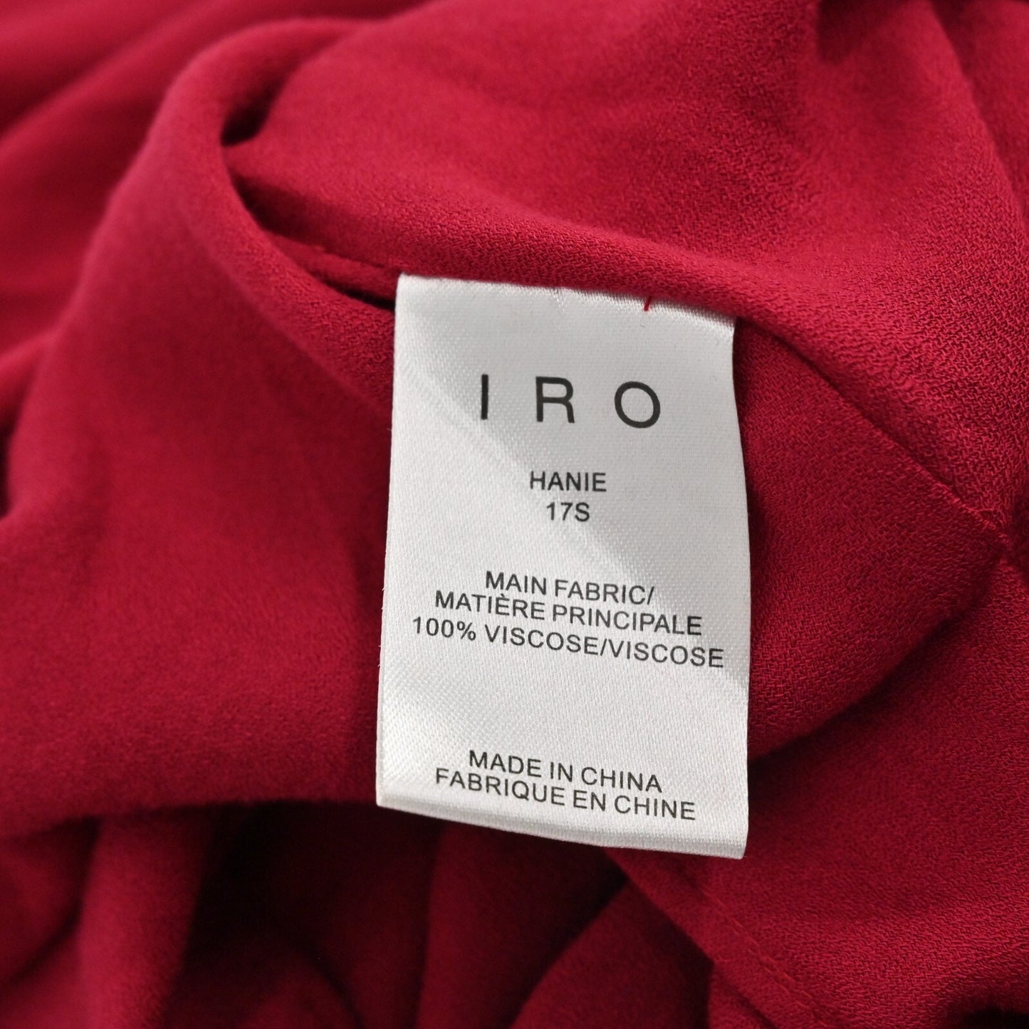 IRO Womens Hanie Cold Shoulder Dress Size 42 XL Red Ruffle Long Sleeve Mini NEW