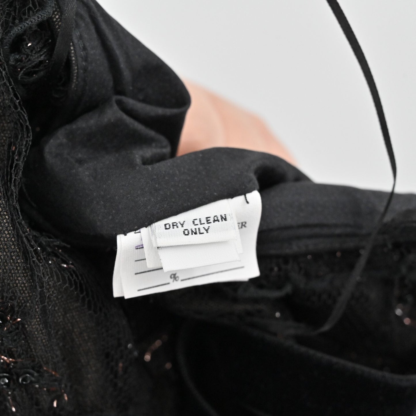 Vtg Black Gown Dress Size S Silk Whimsigoth Sequin Beaded Fairygoth Strapless