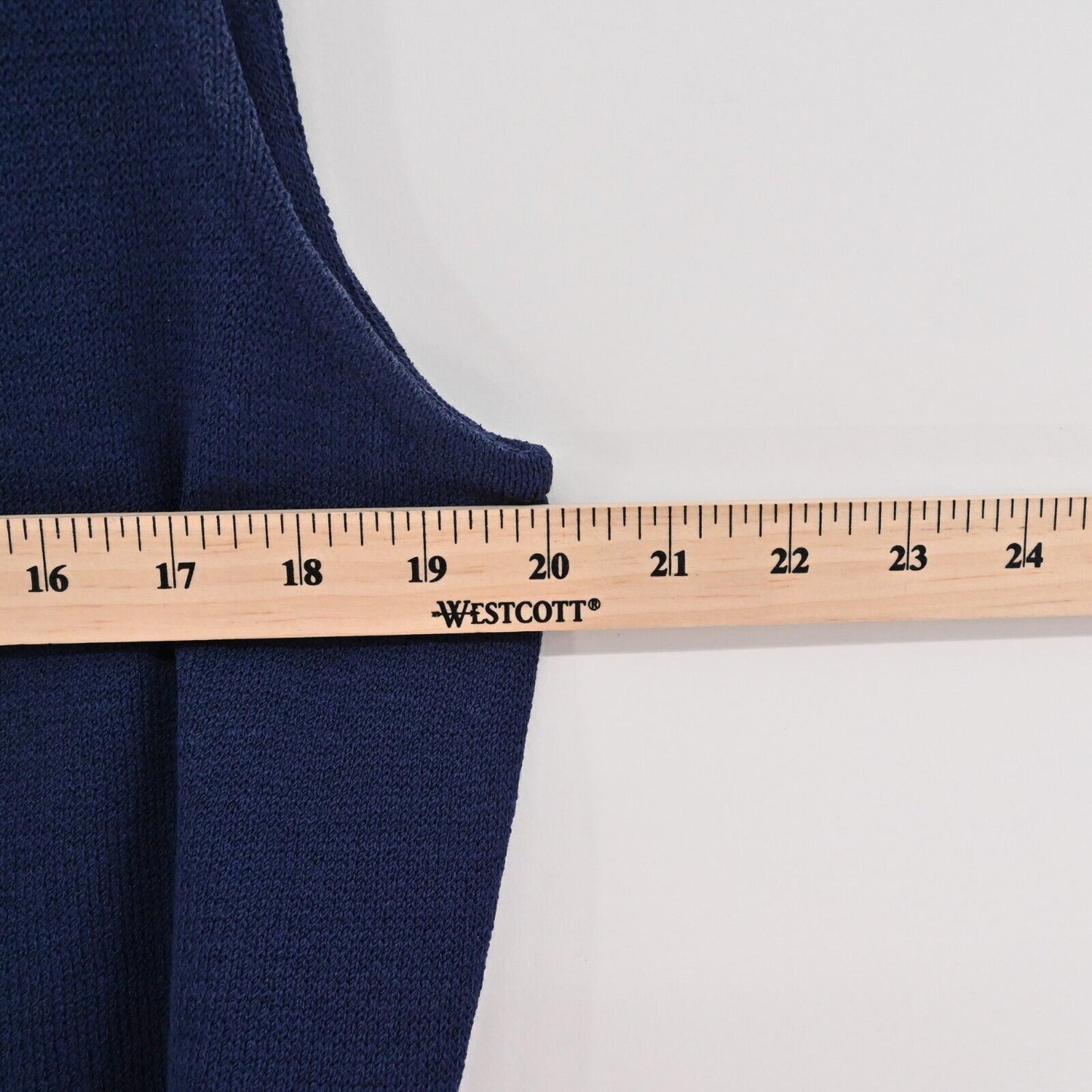 ST JOHN Dress Sz 10 Blue Santana Knit Wool Sheath Sleeveless COLLECTION Dog Show