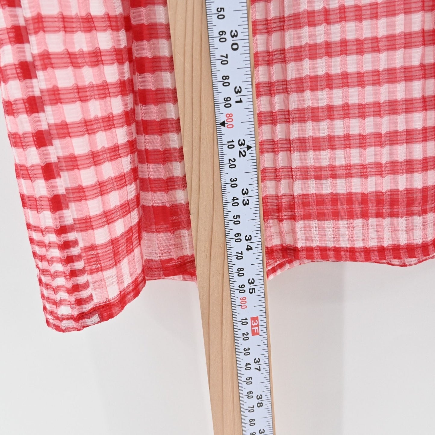 MARIE OLIVER Bay Mini Cherry Dress Size L Red Check Silk Blend Ruffle Flutter