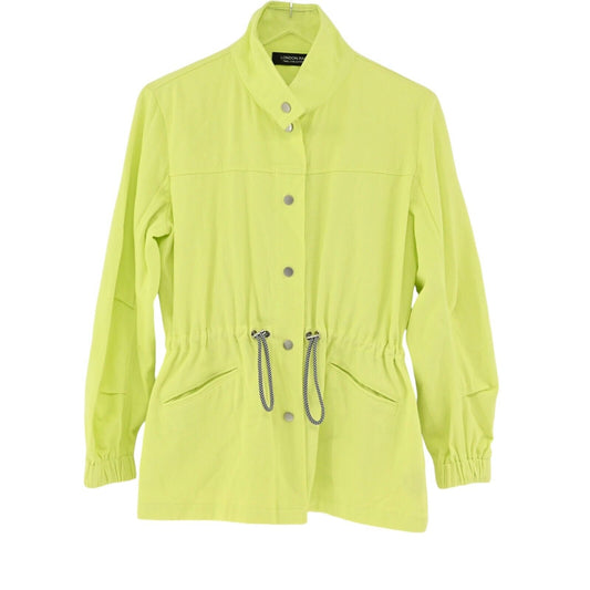 LONDON RAG Jacket Womens Size M Chartreuse 100% Cotton Twill Collection Utility