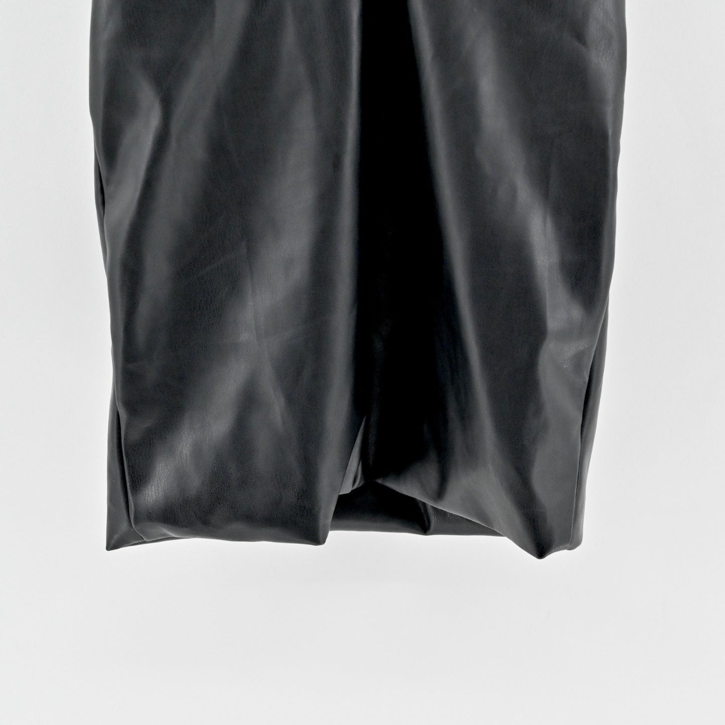 Nookie Rhea Black Faux Leather Mini Dress Size XS Sleeveless Ruched Bodycon