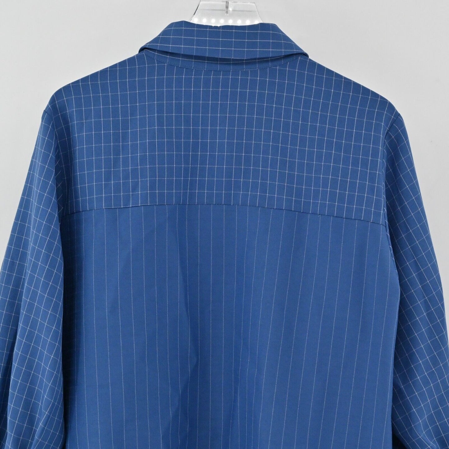 EMMELLE Top Womens Size L Blue Pinstripe Long Sleeve Oversized Button Up Shirt