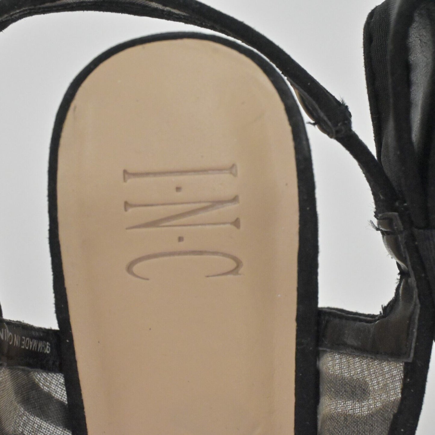 INC Slingback Heels Womens Size 9.5 Black Zebra Velvet Mesh Bow Coletta Stiletto