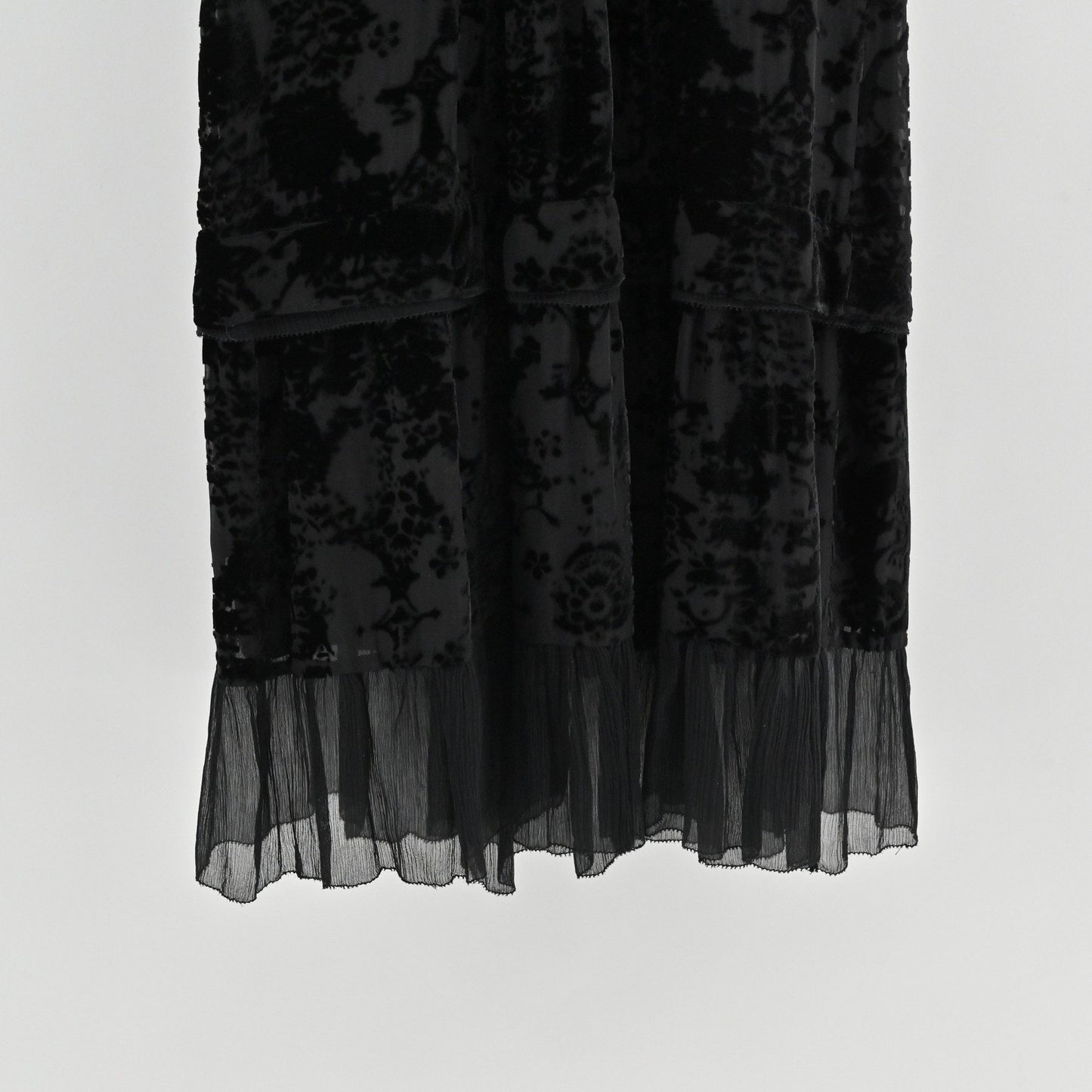 Elie Tahari Velvet Burnout Lace Dress Size XS Dark Romantic Black Witchy Vamp