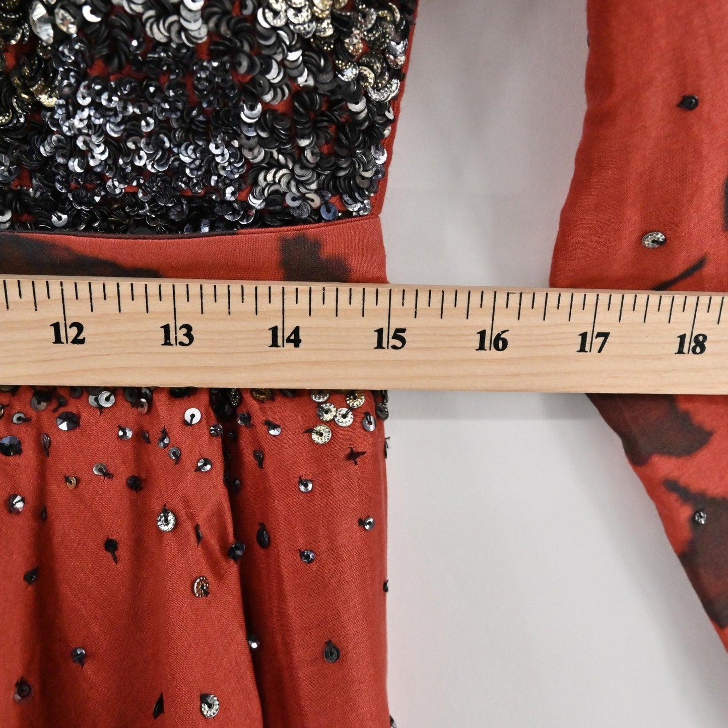 Saaksha Kinni Beaded Floral Maxi Dress Size S Gown Black Sequin Elegant Formal