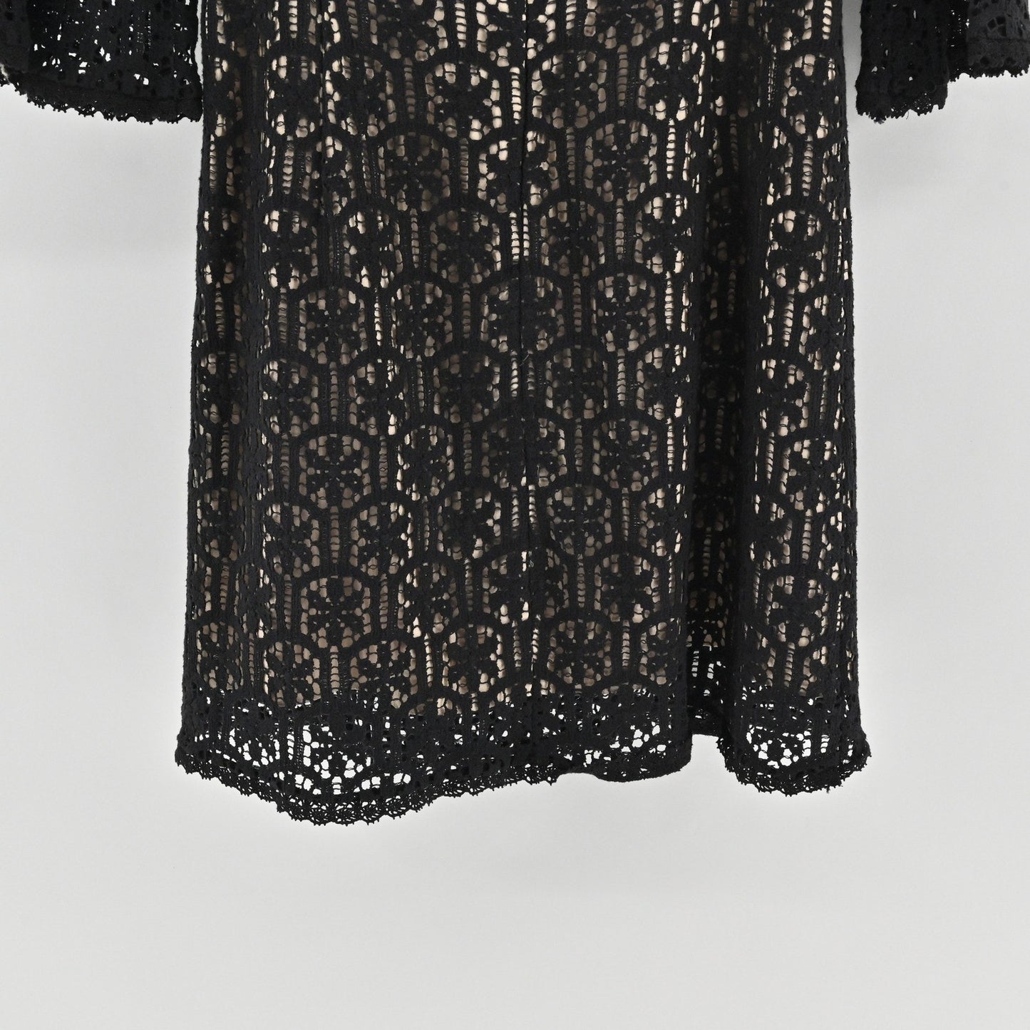 Milly Black Lace Dress Size 6 Milkmaid Bell Sleeve Whimsigoth Dark Romantic Y2k