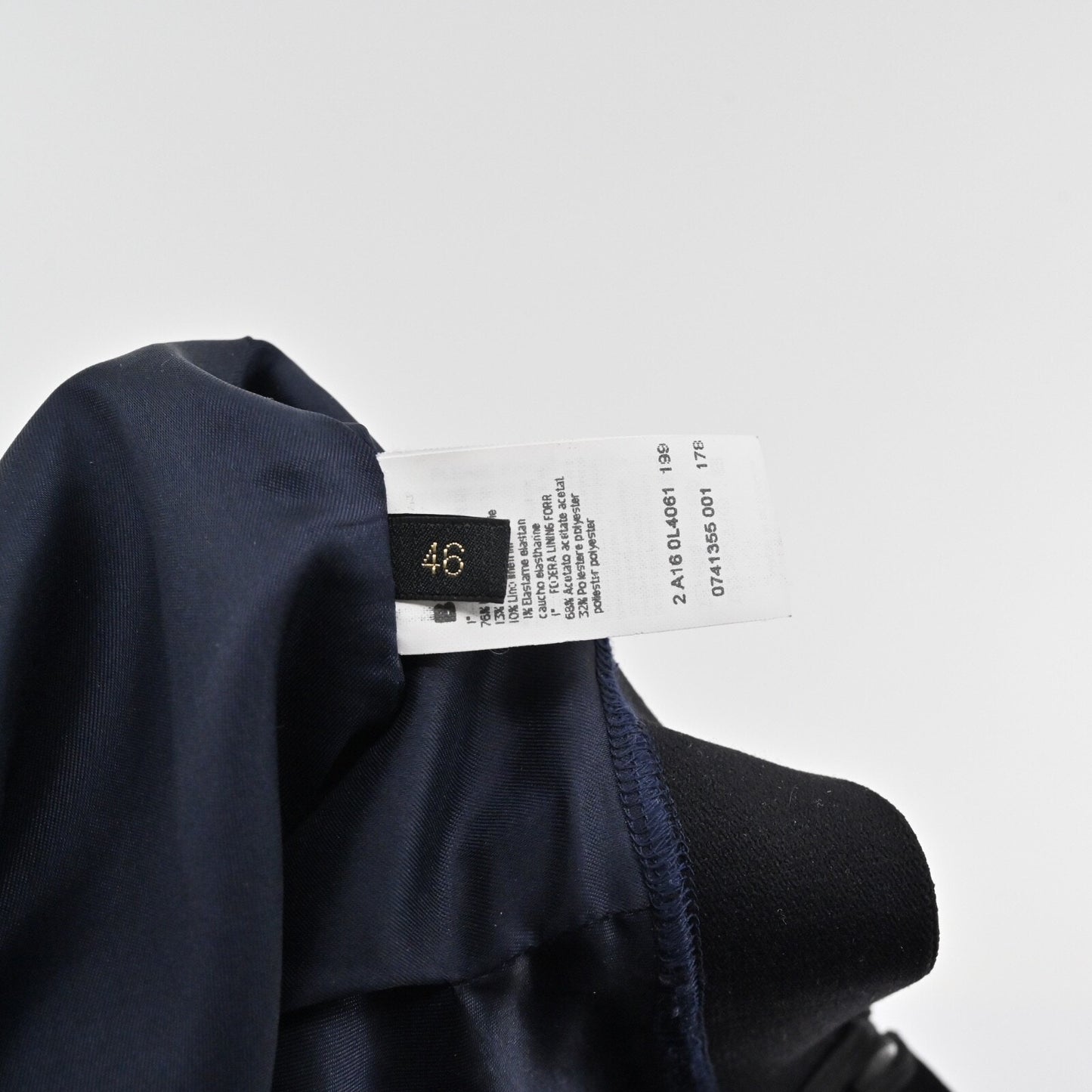 LES COPAINS Skirt Size 46 Blue Wool Silk Linen Stretch Knee Length Pencil Career