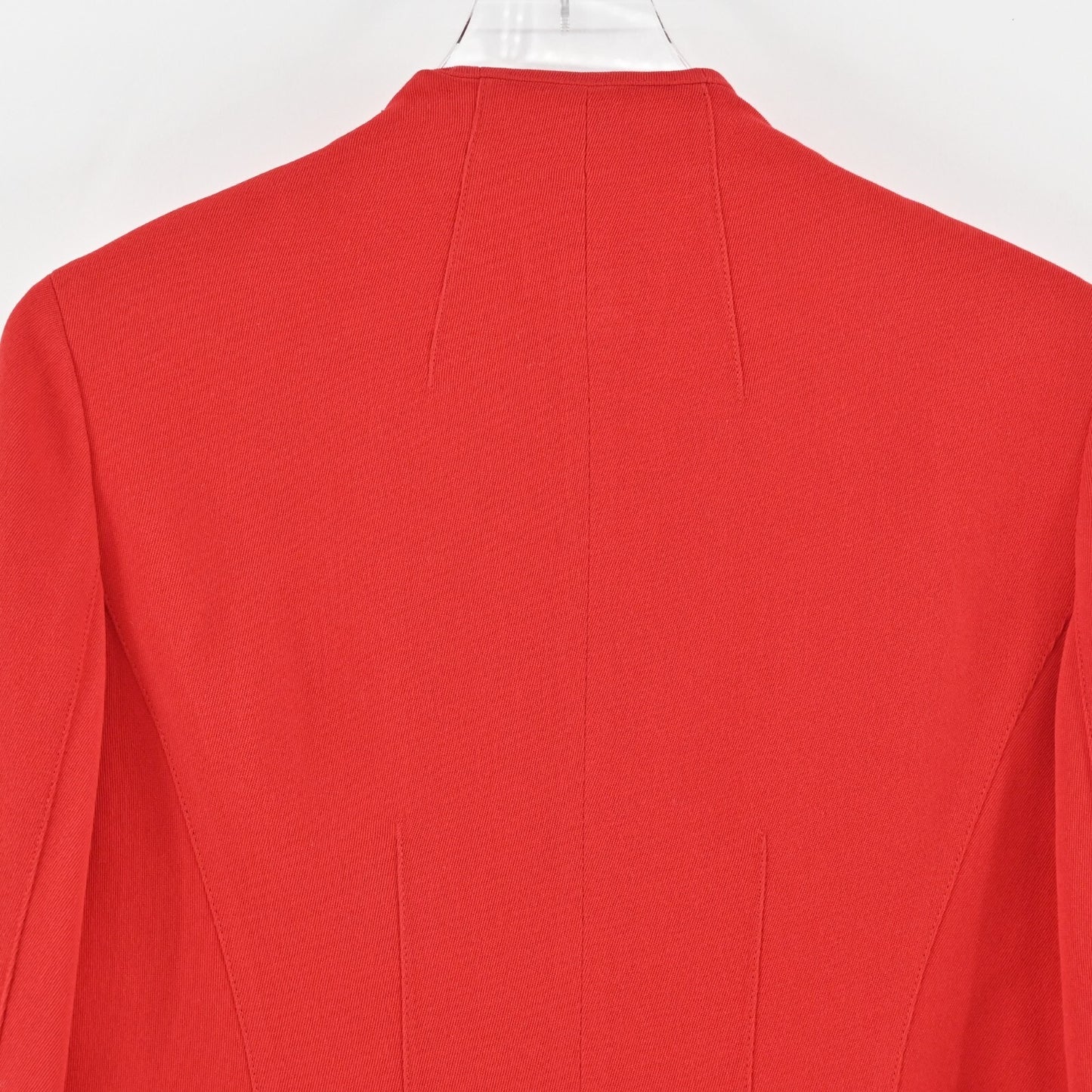Vtg EMANUEL UNGARO Jacket Womens Size 8 Petite Solid Red Full Zip Blazer Classic