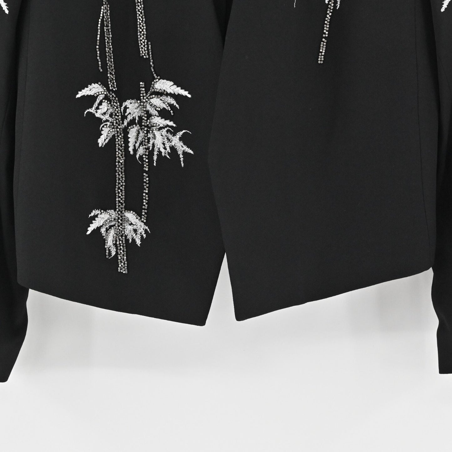 KOBI HALPERIN Embellished Jacket Womens Size S Black Beaded Palm Tree Blazer