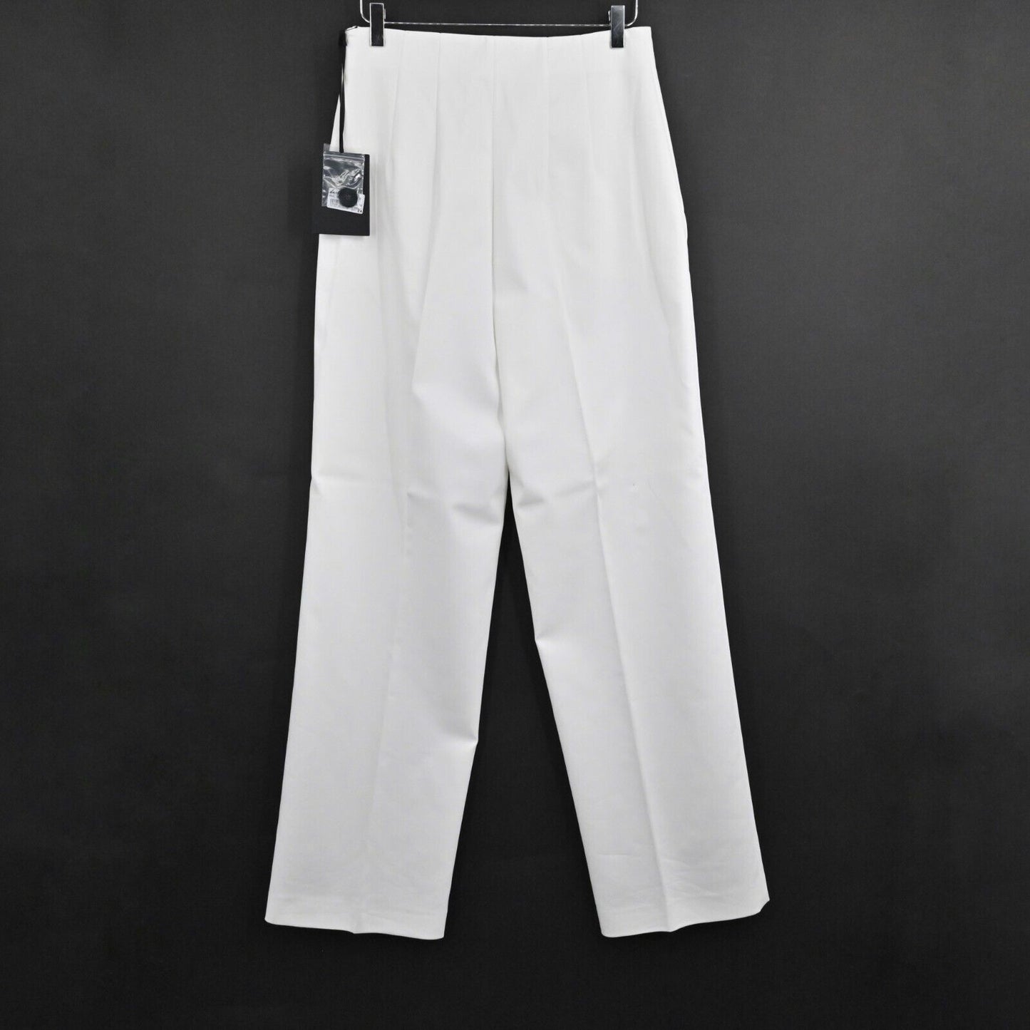 LES COPAINS Pants Womens Size 46 Sailor Button Milk White Solid High Rise NEW