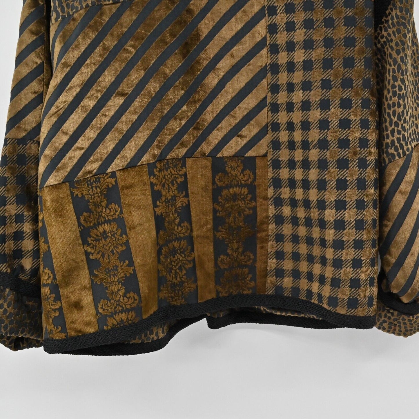 Vtg MAX MABEL Jacket Womens Sz L Velveteen Animal Print Floral Mob Wife Blazer