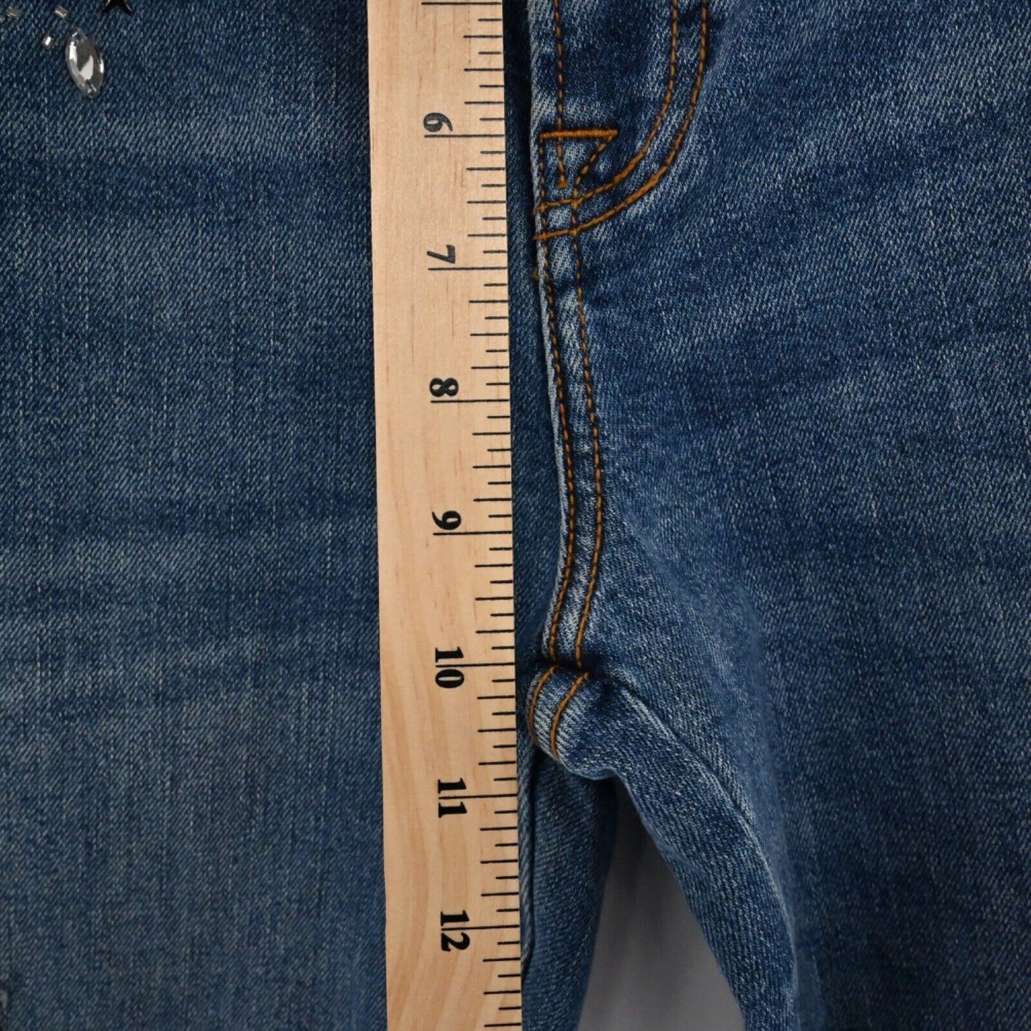 JOHNNY WAS Jeans Womens Size 29 Beaded Rhinestone Star The Boyfriend Relaxed Fit