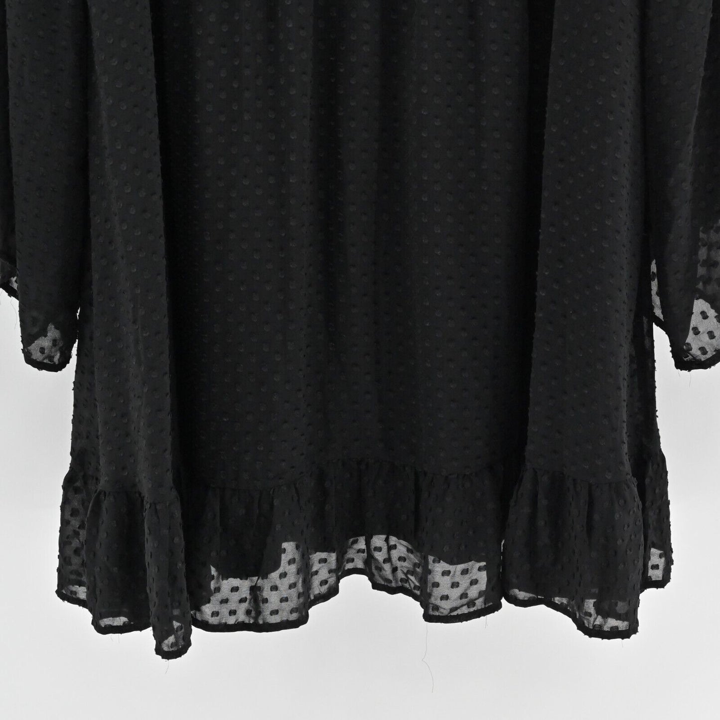 TORRID Dress Size 5X Black Bell Sleeve Swiss Dot Chiffon Skater Vamp Whimsgoth