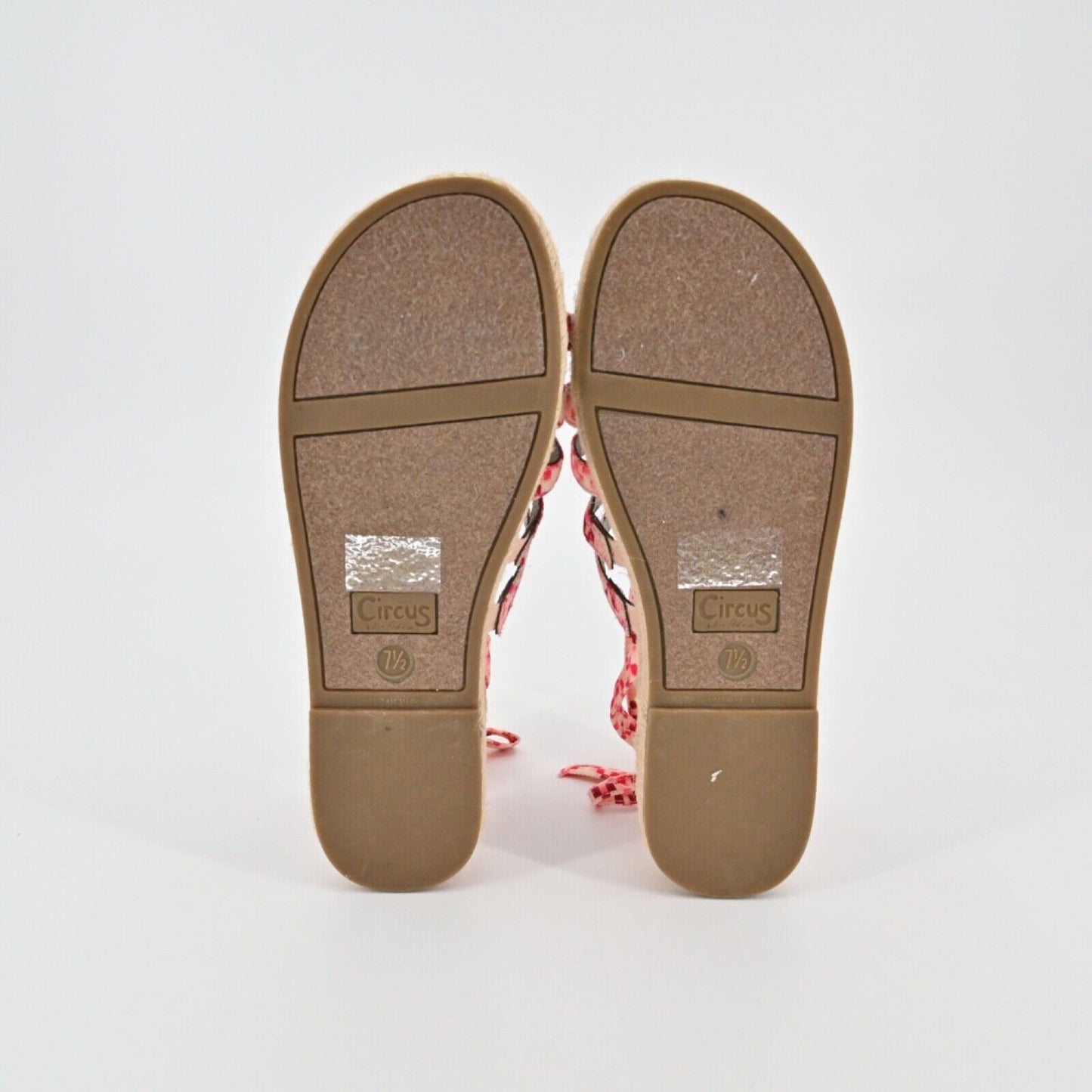 SAM EDELMAN Sandals Womens Size 7.5 CIRCUS Pink Ariel Espadrille Ankle Tie Strap