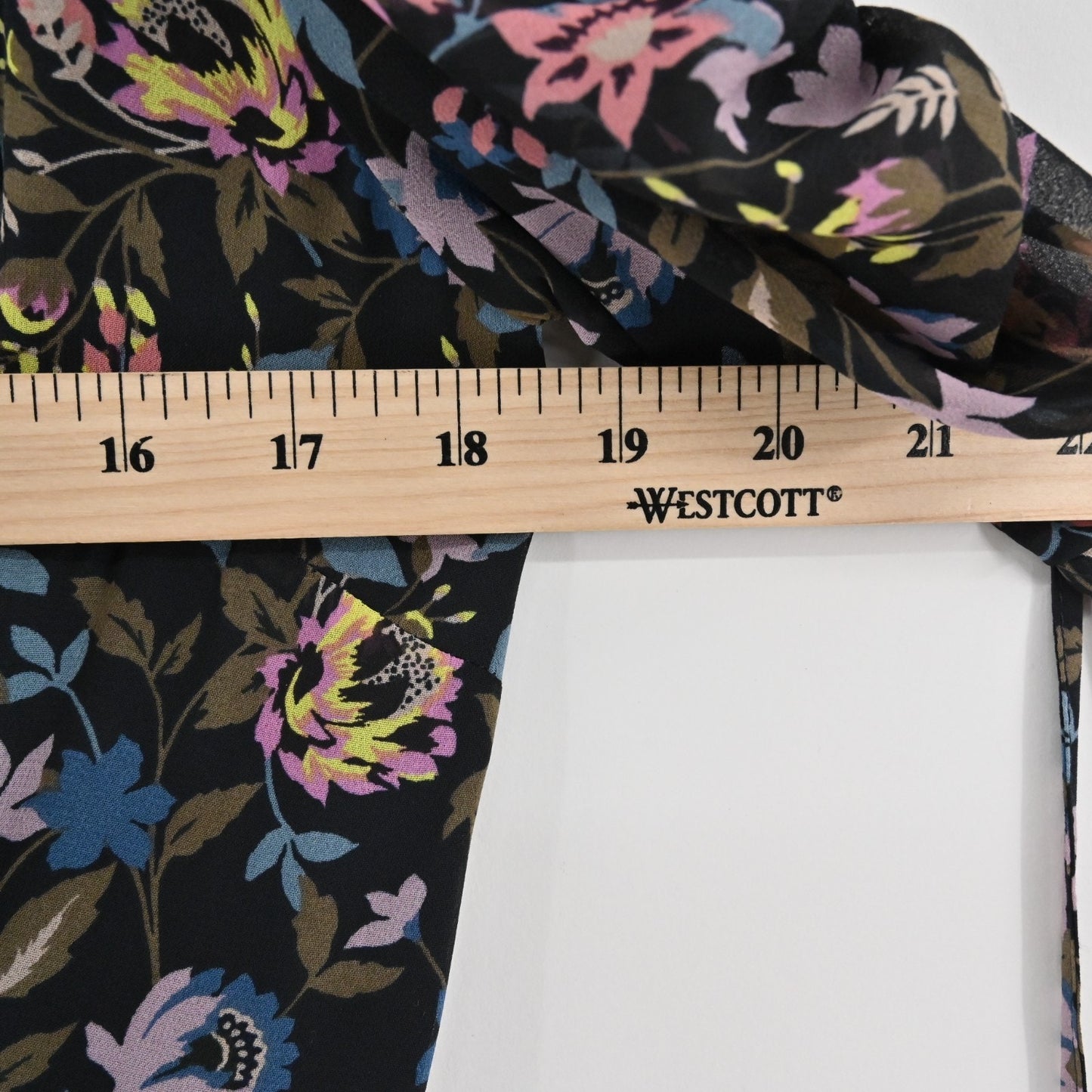 CeCe Tiered Midi Dress Size 2 Black Asymmetric Floral Print Ruched Short Sleeve