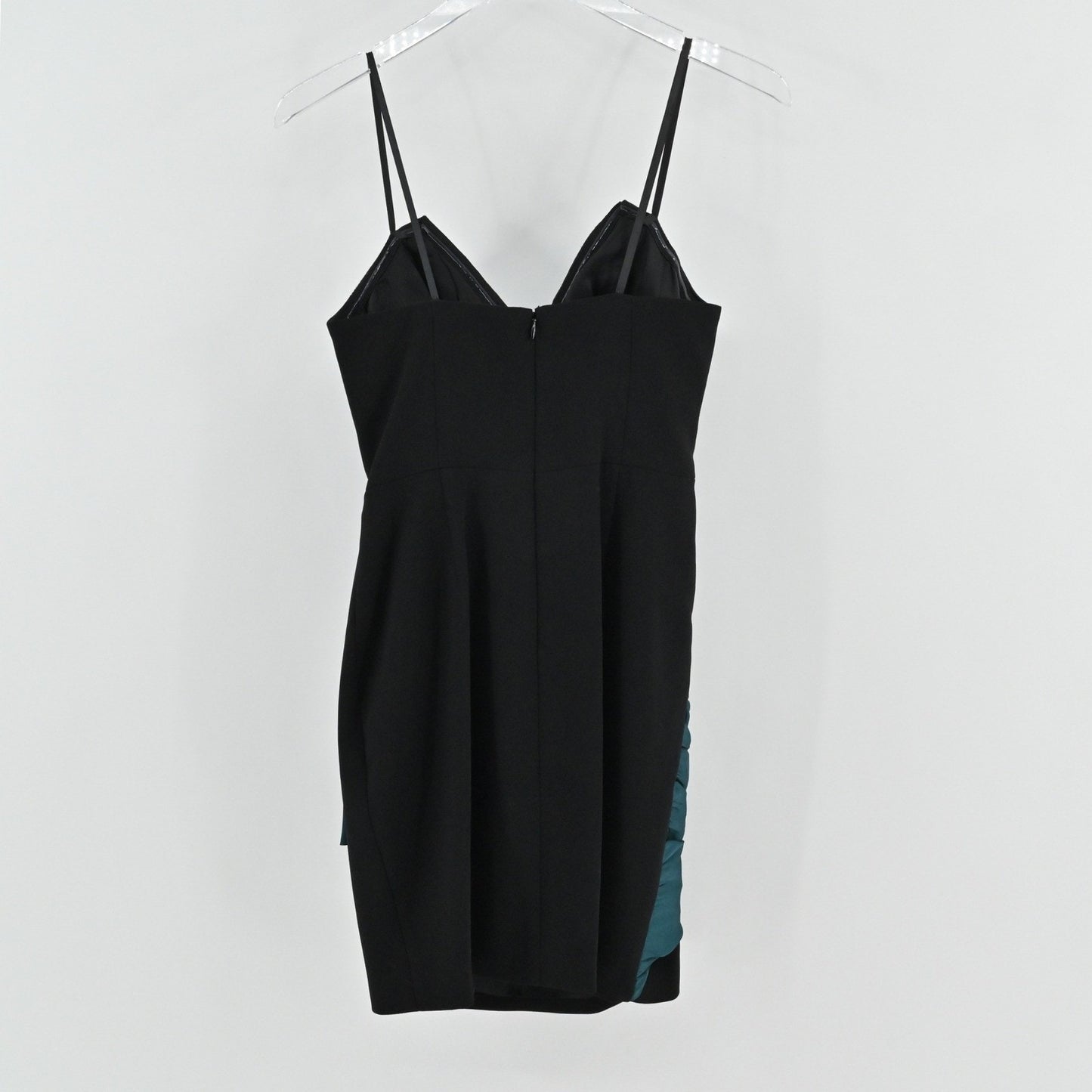 JILL STUART Two Tone Side Wrap Mini Dress Size 0 Black Green Cocktail Party Luxe