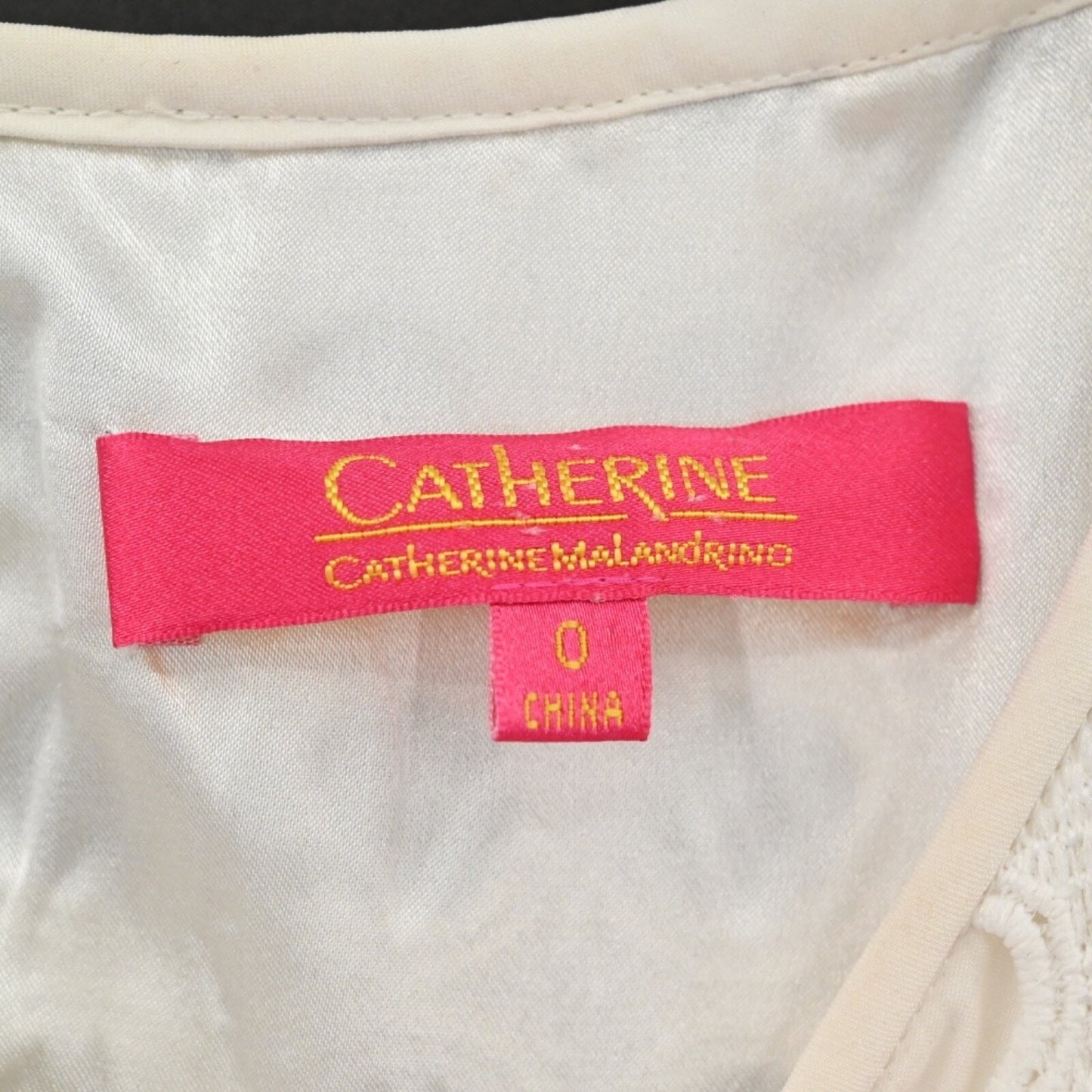 Catherine Malandrino Courtney Dress Size 0 White Eyelet Summer Shift Minimalist