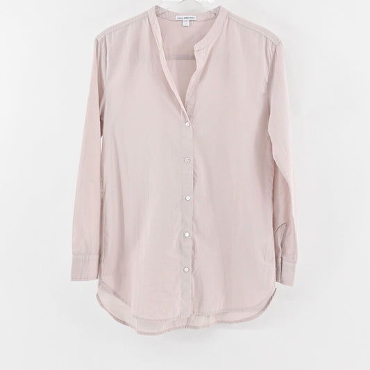 JAMES PERSE Top Womens Size 1 S Blouse Standard Blush Button Front Cotton Tunic