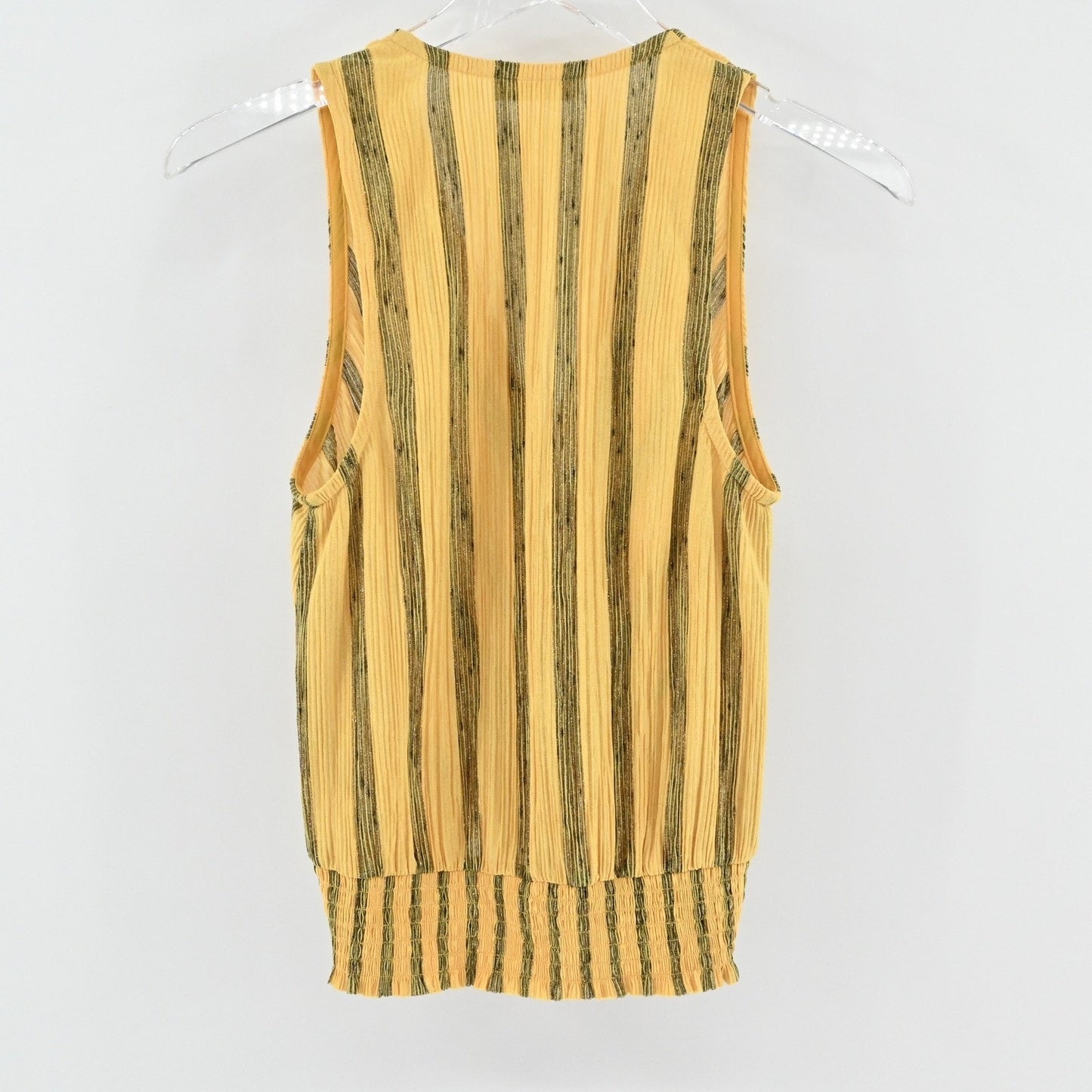 Ramy Brook Womens Candice Top Size XS Striped Gold Metallic Sleeveless Surplice