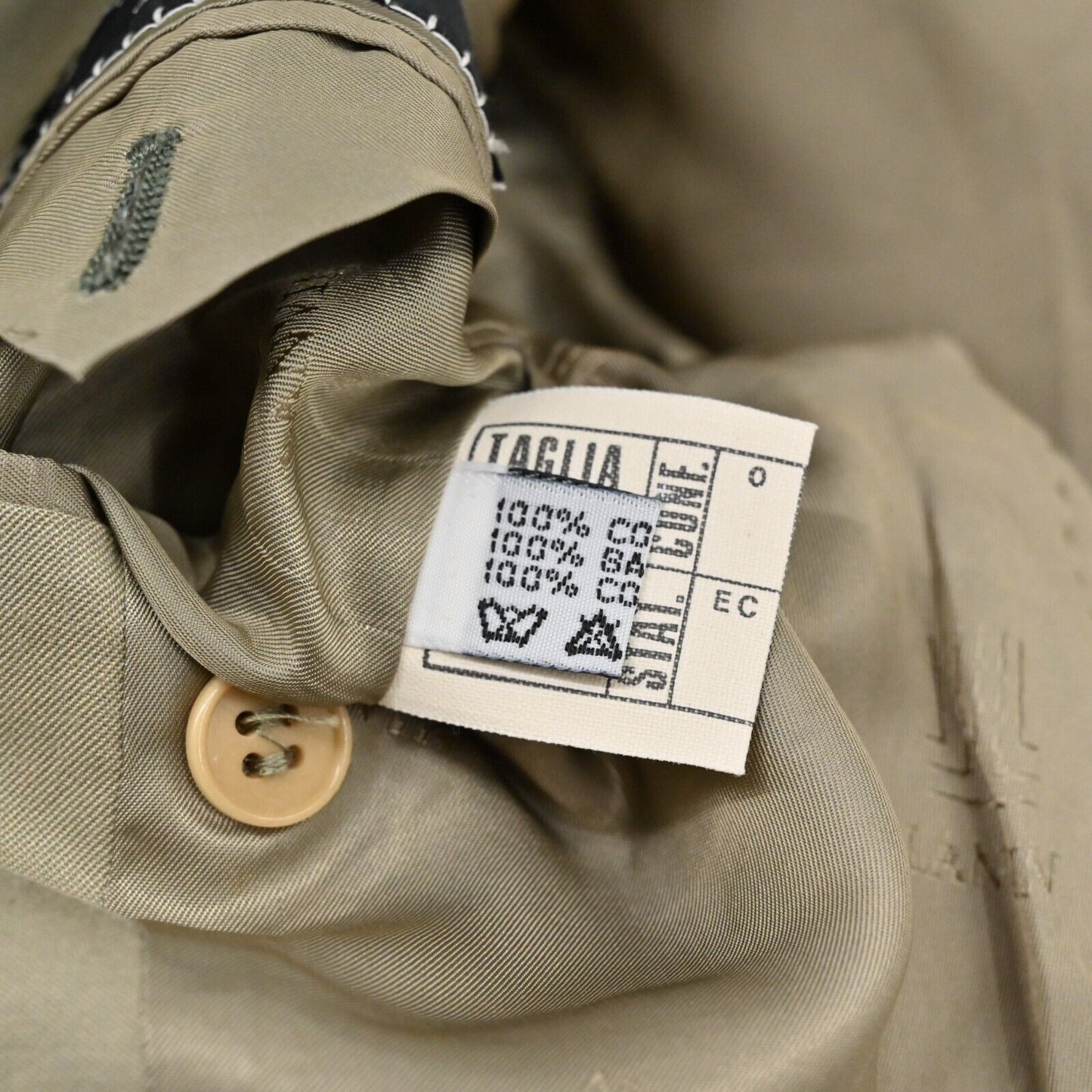 Vtg LANVIN Blazer Mens Size 50 Beige Single Breasted Sports Coat 2 Button Jacket