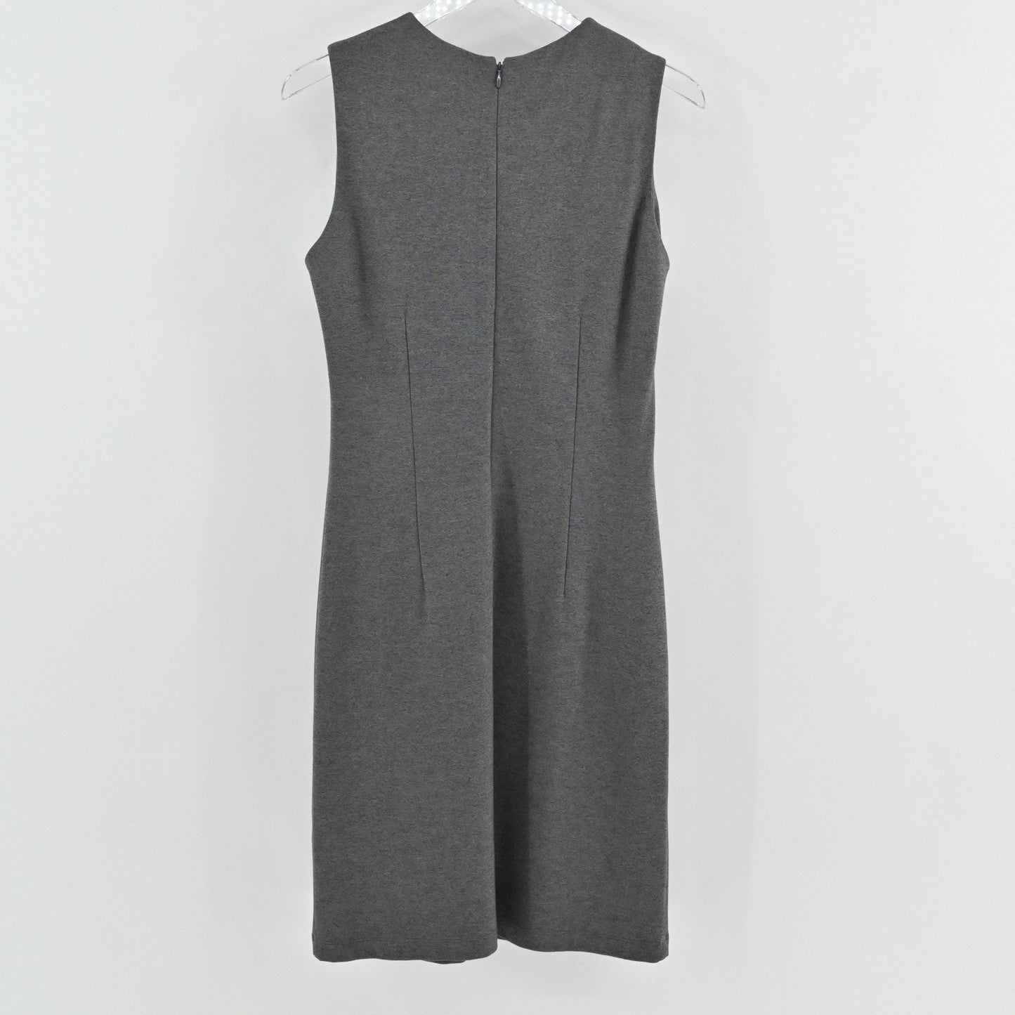 J McLaughlin Gray Sleeveless Dress Size M Quiet Luxury Fitted Career Casual Chic