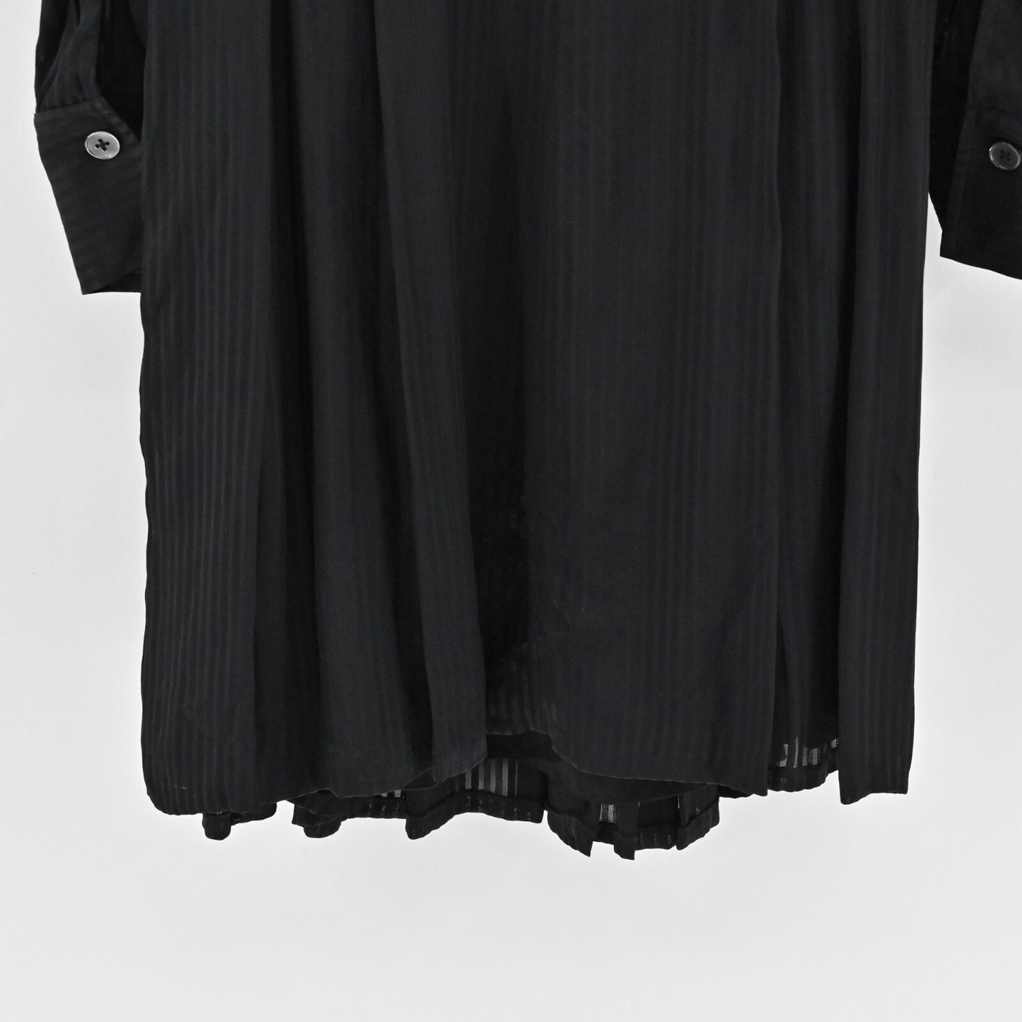 REBECCA TAYLOR Shadow Stripe Dress Sz 12 Black Long Sleeve Classic Minimalist