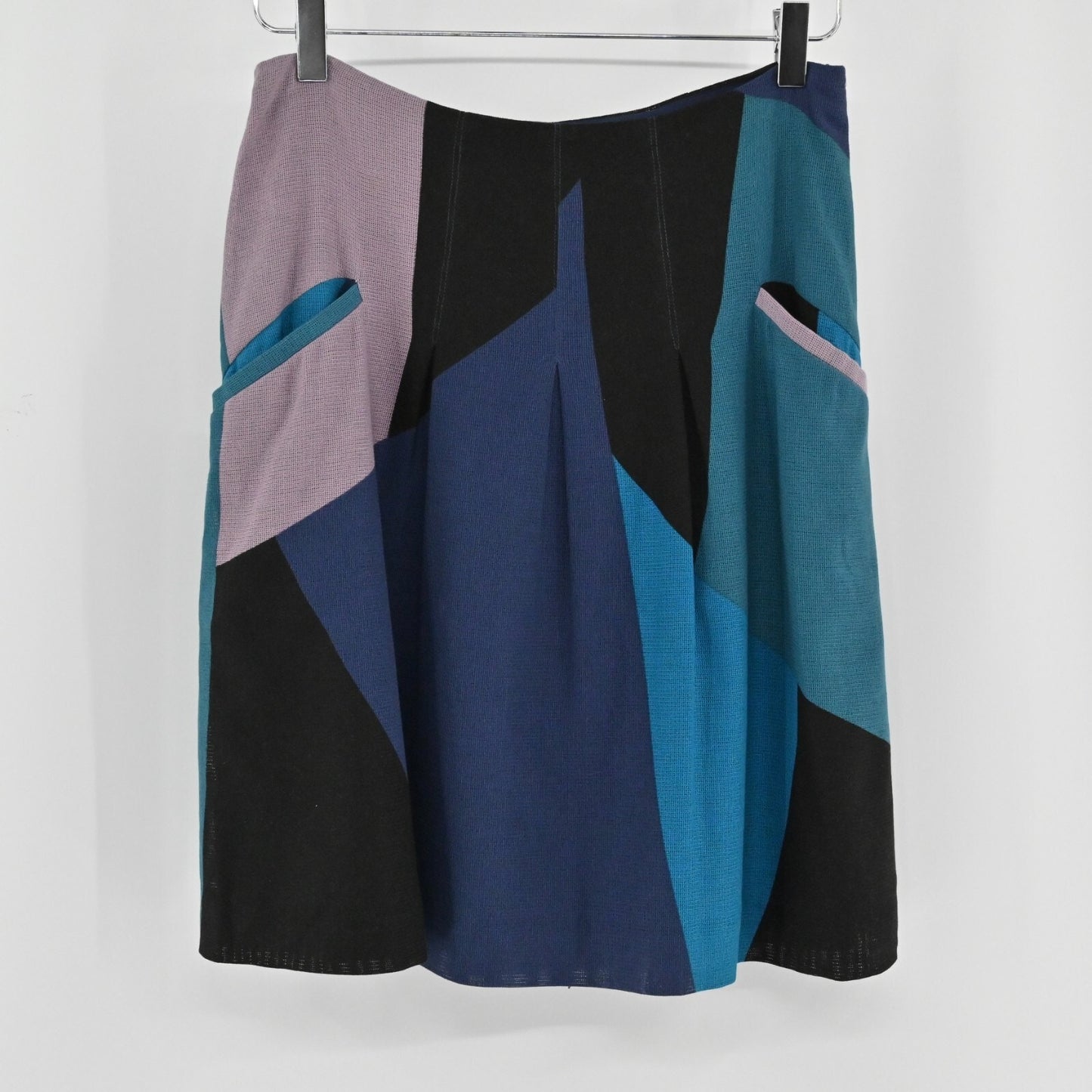 PIAZZA SEMPIONE Womens Skirt IT 40 US 4 Color Block Cotton Lined Italy Designer