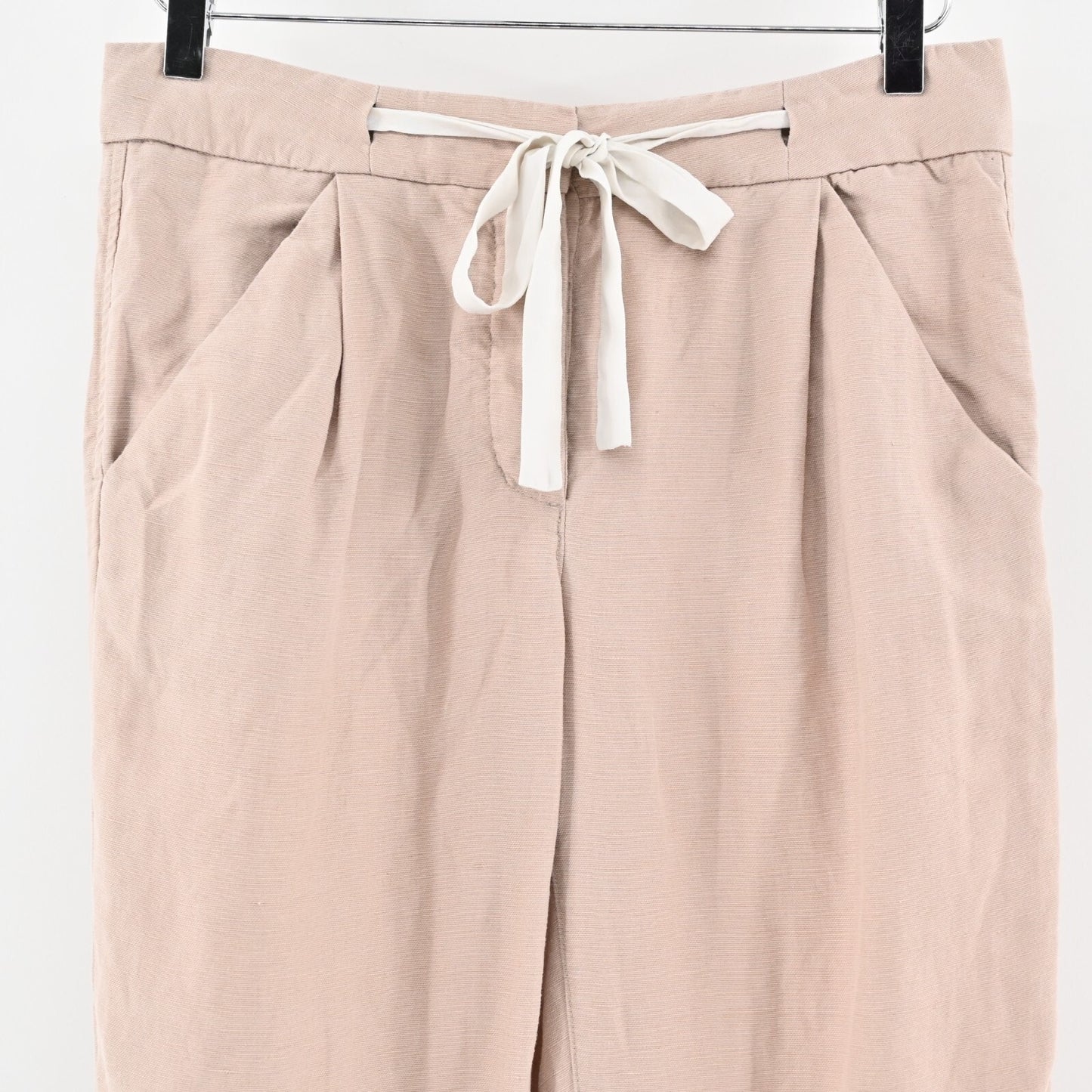 ARITZIA Pants Womens Sz 2 Wilfred Blush Pink Allant Linen Blend Crop Drawstring