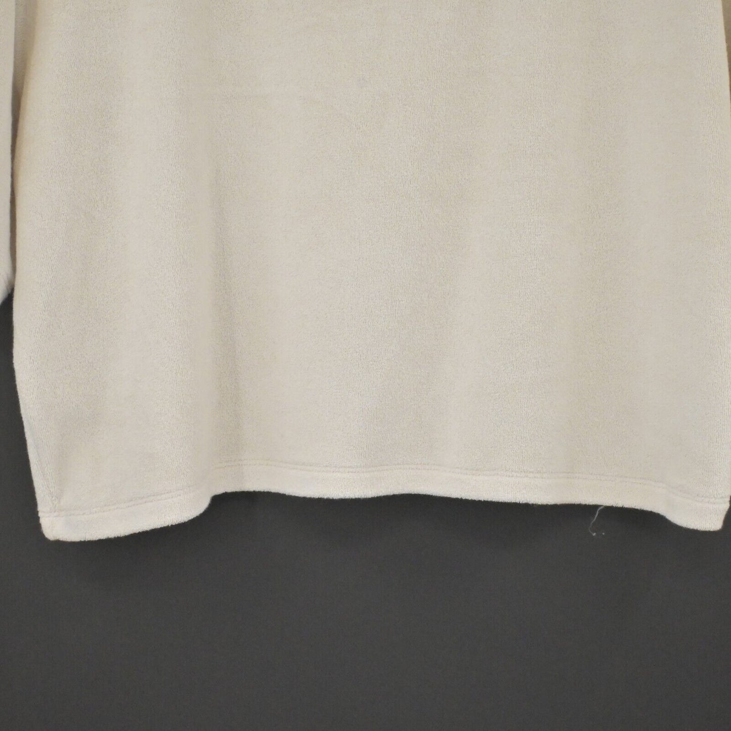 ARITZIA Top Womens Sz M WILFRED FREE Beige Terry Cloth Crop Short Sleeve Shirt