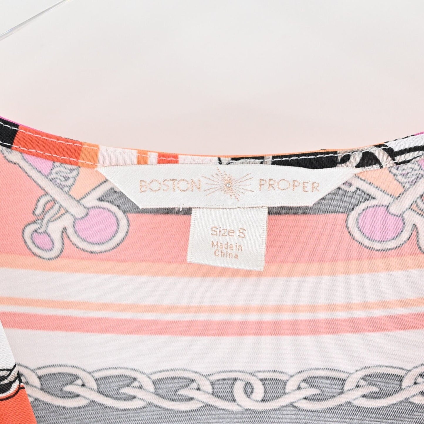 BOSTON PROPER Dress Size S Mediterranean Scarf Clementine Multicolor Knot Maxi