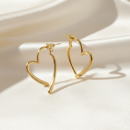 Alloy Rhinestone Minimalist Heart Earrings With 925 Sterling Silver Earring Post