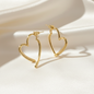 Alloy Rhinestone Minimalist Heart Earrings With 925 Sterling Silver Earring Post