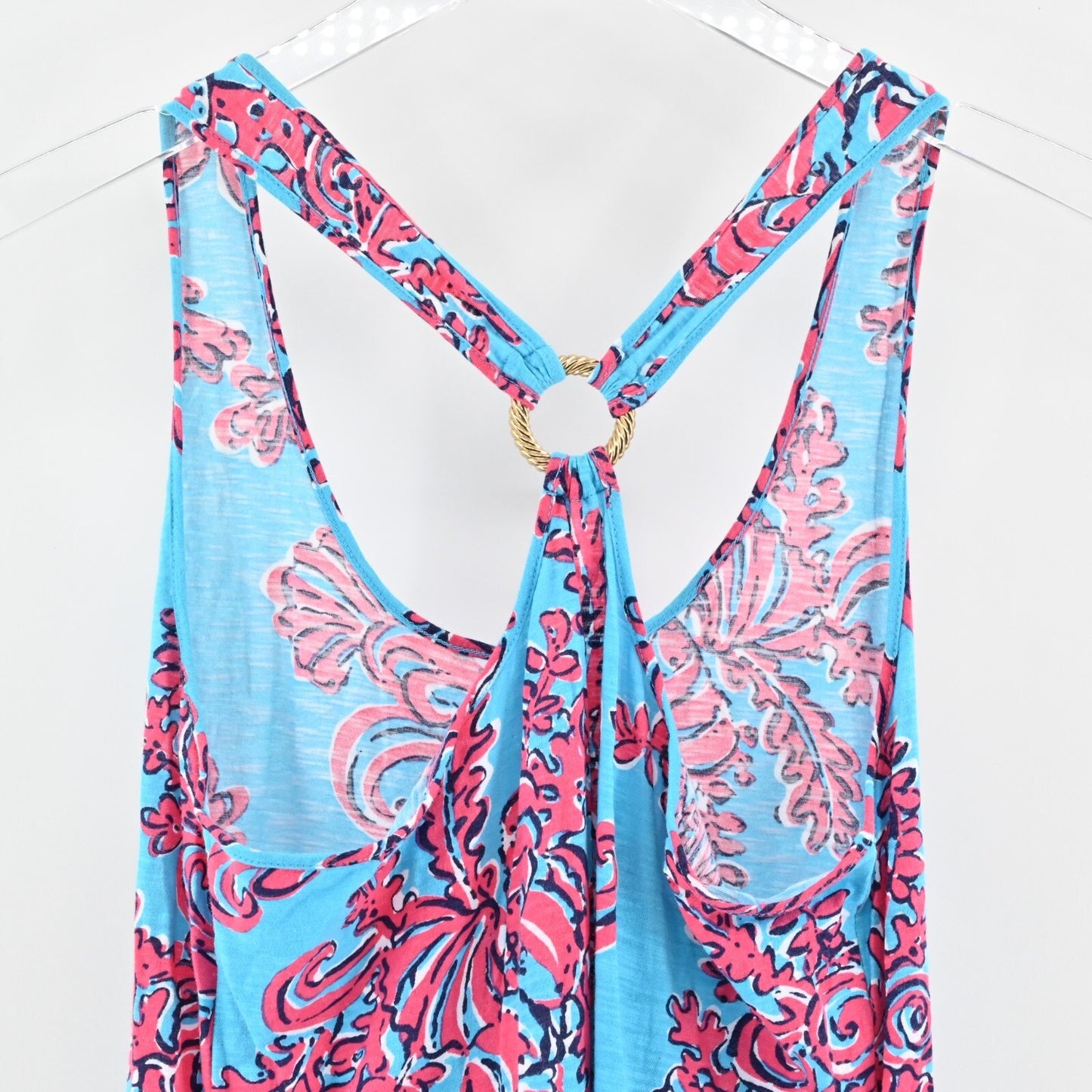 LILLY PULITZER Dress Size S Shore Searulean Blue Rhode Island Reef Sleeveless