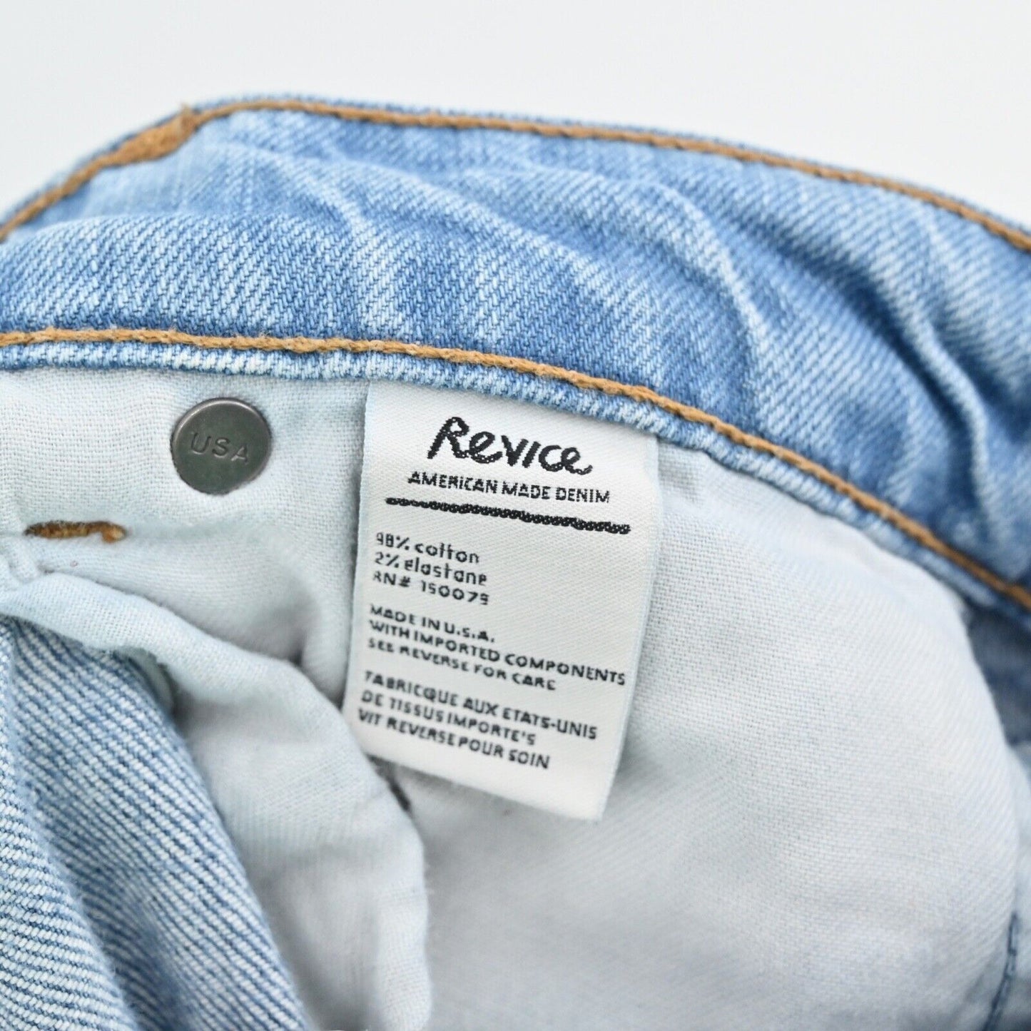 REVICE Jeans Womens Size 27 Color Block Patchwork Distressed High Rise Taper USA