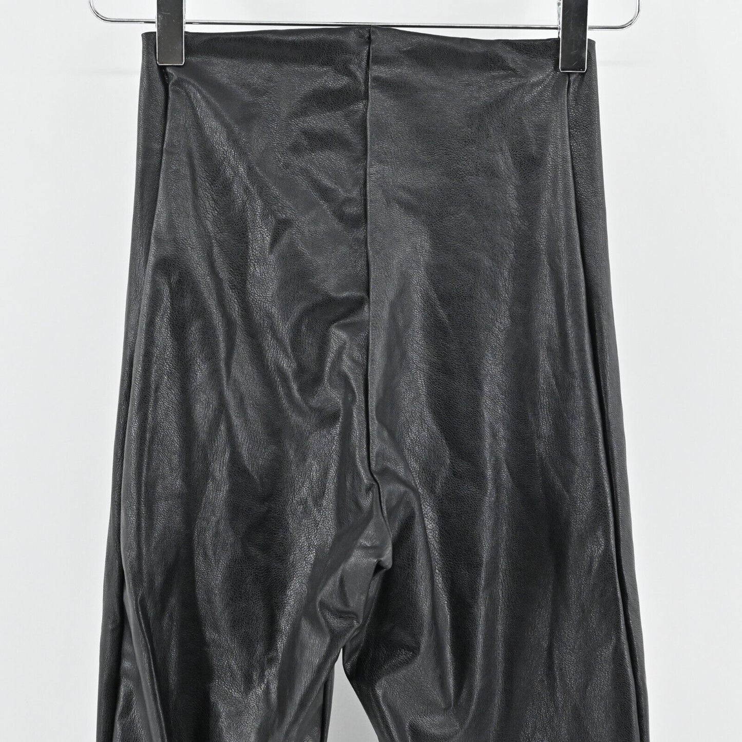 COMMANDO Pants Womens Size M Solid Black Faux Leather Cropped Flare Pull On NEW