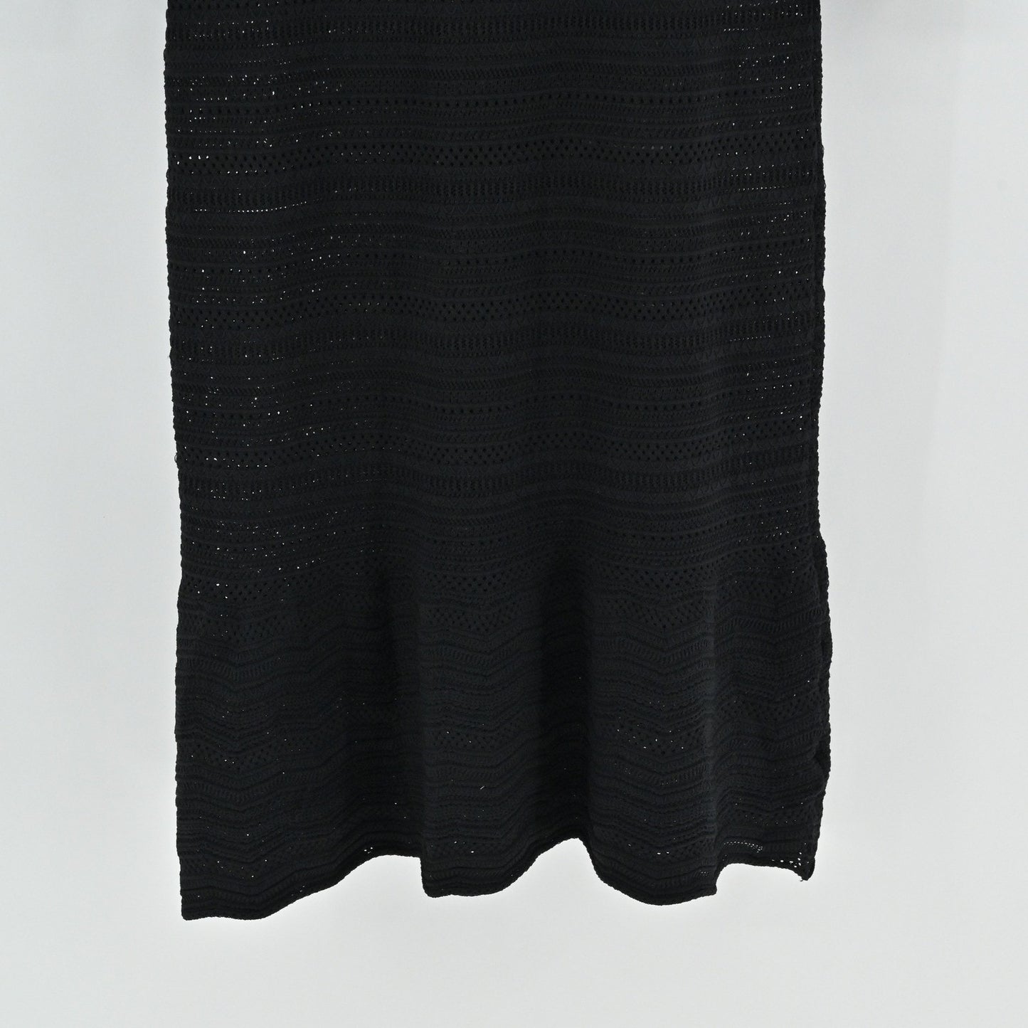 Ralph Lauren Crochet Knit Midi Dress Size M Black Long Sleeve Dark Romantic Boho