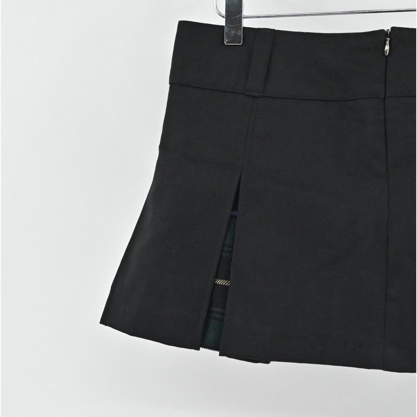 Vtg Y2k Killah by Miss Sixty Pleated Mini Skirt Size L Black Chain Low Rise Edgy