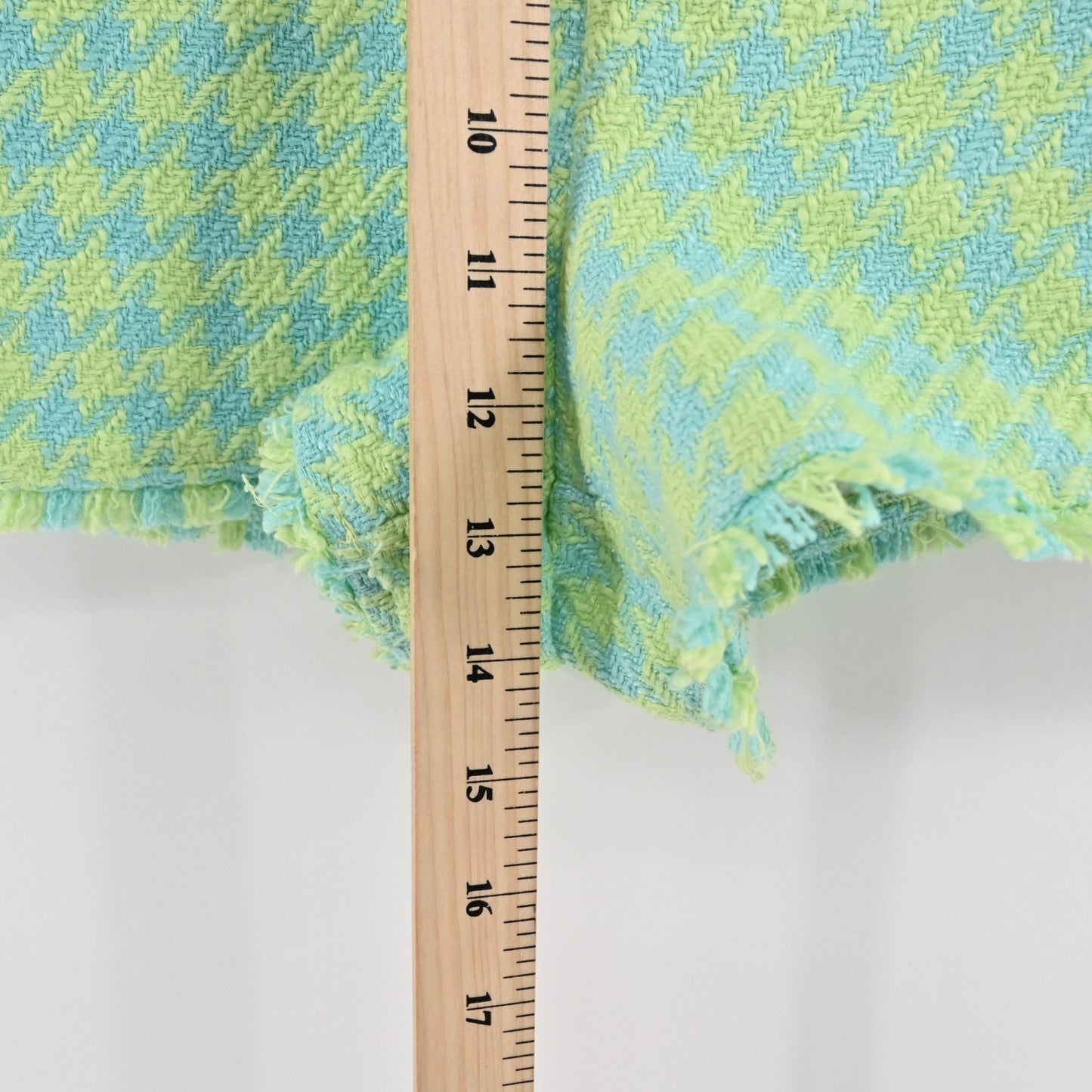 Zara Womens Houndstooth Tweed Frayed Shorts Size S Blue Green High Rise Casual
