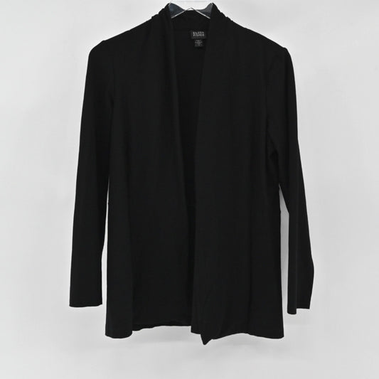 EILEEN FISHER Womens Black Cardigan Size S Open Front Jersey Knit Minimalist USA