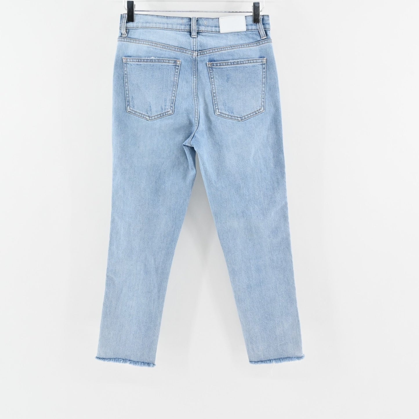 PISTOLA Womens Charlie Side Zip Jeans Size 27 Distressed High Rise Blue Denim